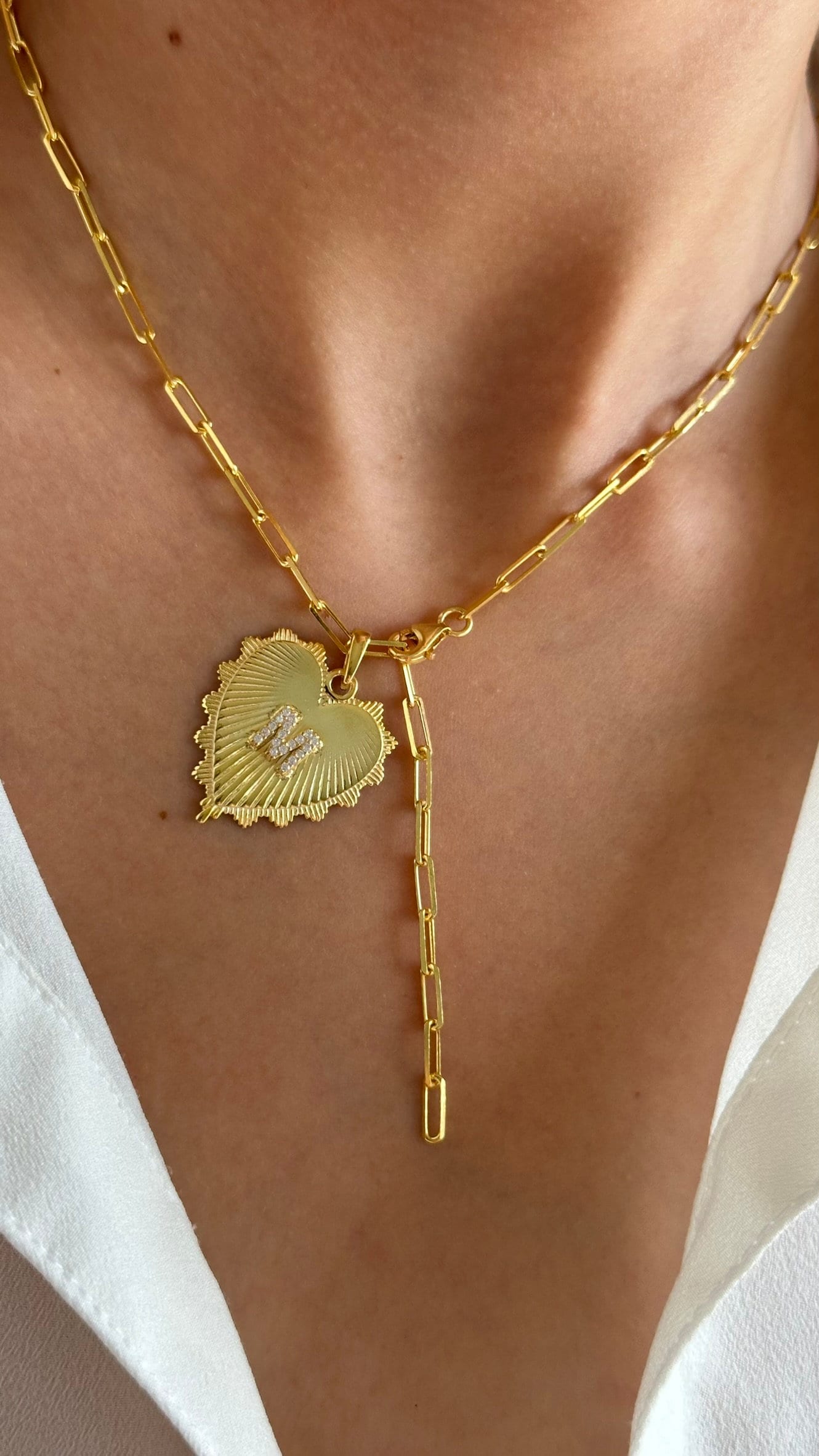 Dainty Name Necklace, Lariat Long Y Shaped Necklace, Drop Initial Gold Heart Pendant, Custom Letter Necklace, Personalize Jewelry Gift