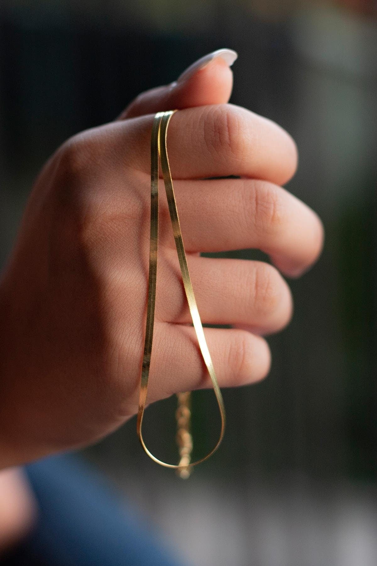Herringbone Necklace Gold, Flat Snake Chain Necklace, Herringbone Chain Silver, Rose Gold Necklace, Layering Chain Necklace, Gift for her