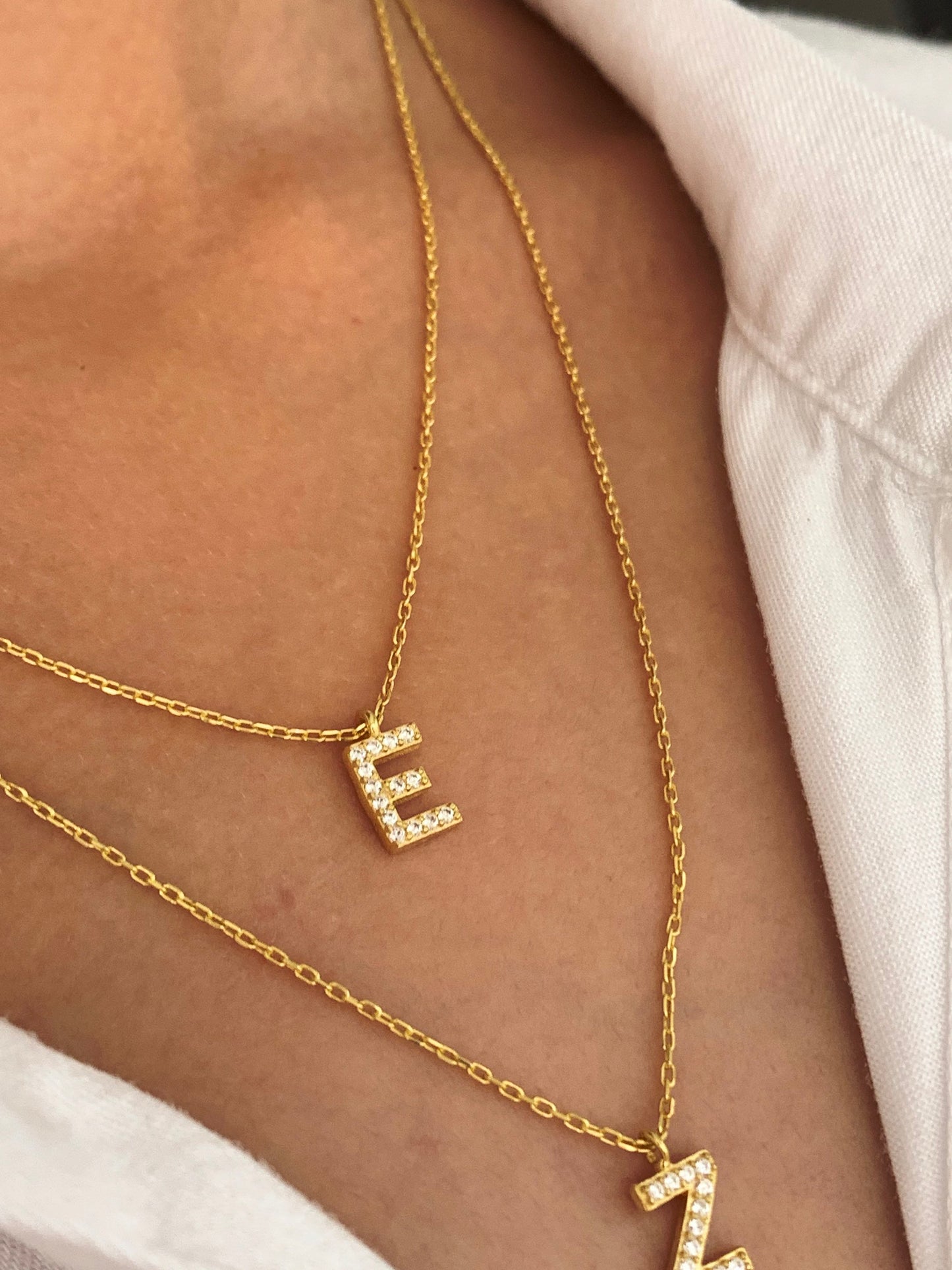 Two Initial Necklace Set, Double Letter Necklace, Personalized Layered Necklace Set, Custom Initial, Personalized gifts, Layered and Long