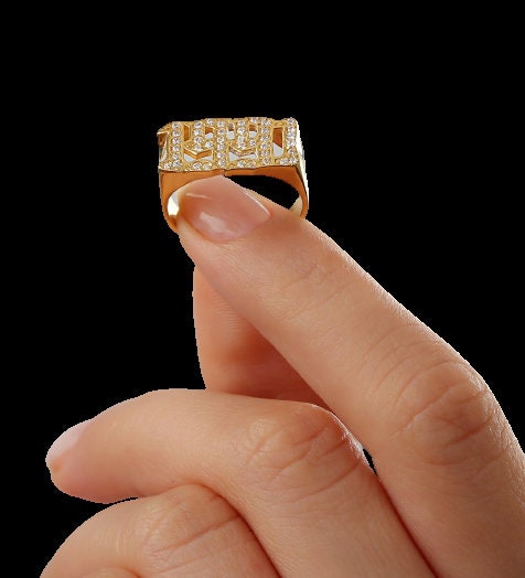 Gold Year Ring, Date ring, CZ Gemstone ring, Birthday Ring , Personalized Date Ring , Personalized Gifts, Unisex Ring, Silver Custom Ring