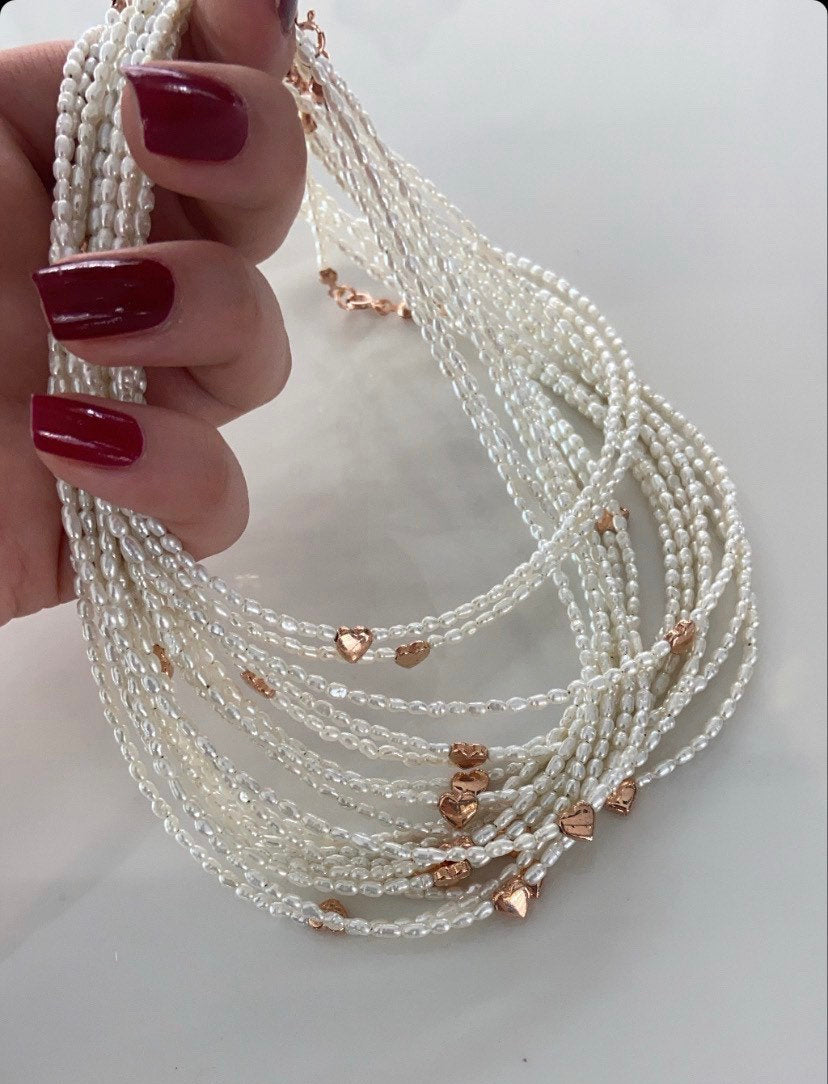 Freshwater Pearl Necklace, Tiny Pearl Necklace, Pearl Choker, Real Pearl Necklace, Natural Pearl Necklace, Gift for Her, Dainty Pearl Choker