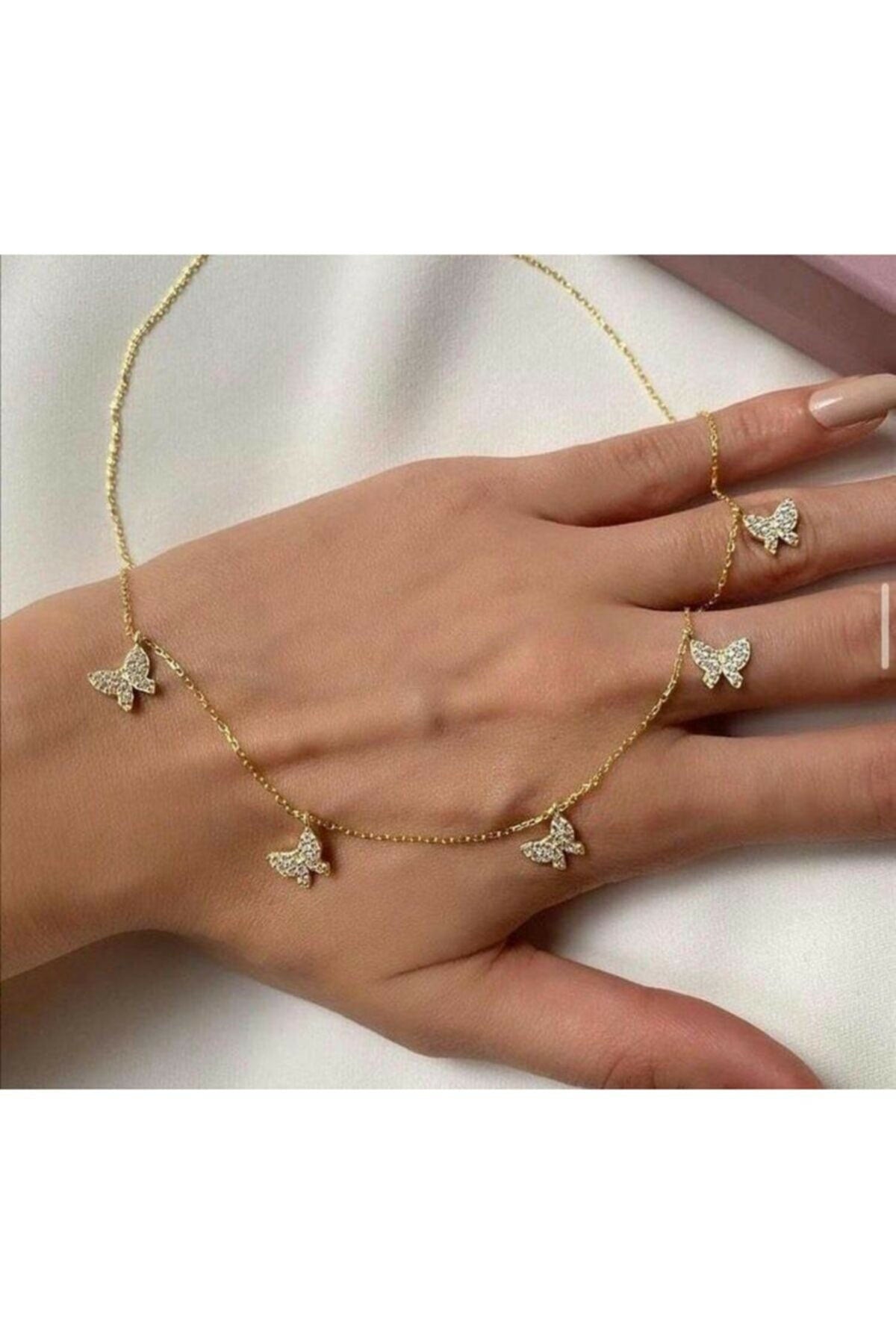18K Gold Butterfly Necklace, Gemmed Butterfly Necklace, Layering Necklace, Gift for Her, Mothers day Gift, Christmas Gift , Birthday Gift