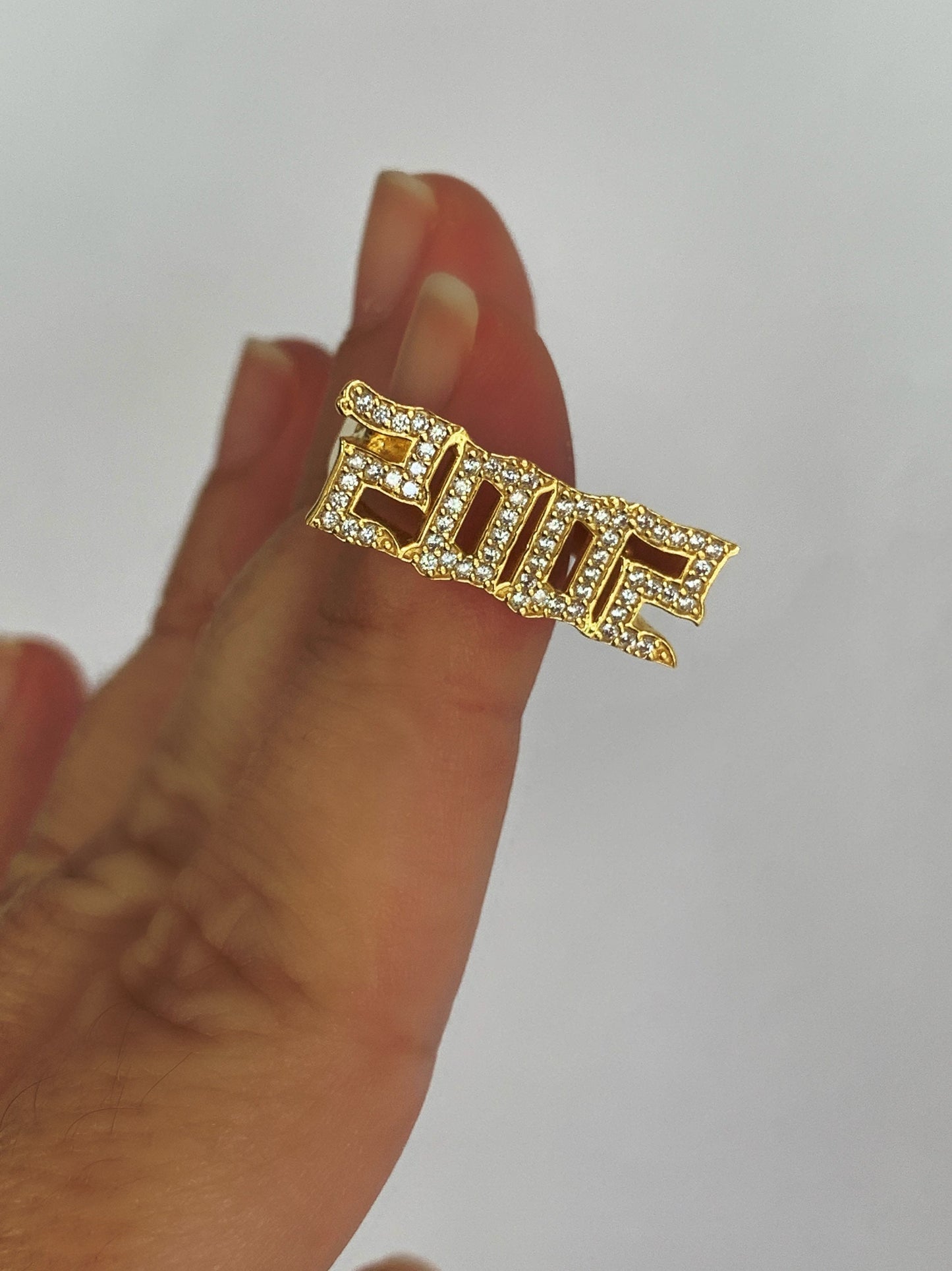 Gold Year Ring, Date ring, CZ Gemstone ring, Birthday Ring , Personalized Date Ring , Personalized Gifts, Unisex Ring, Silver Custom Ring