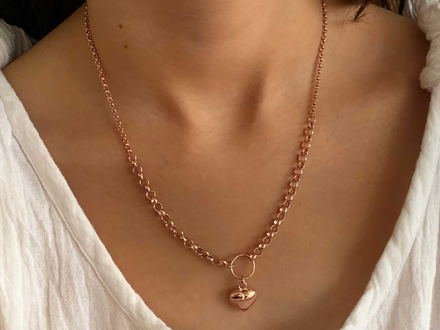 3D Heart Necklace, Puffed Heart Pendant Necklace, Bubble Heart Necklace, Love Necklace, Gift for Her, Heart Jewelry, 925 Sterling Silver
