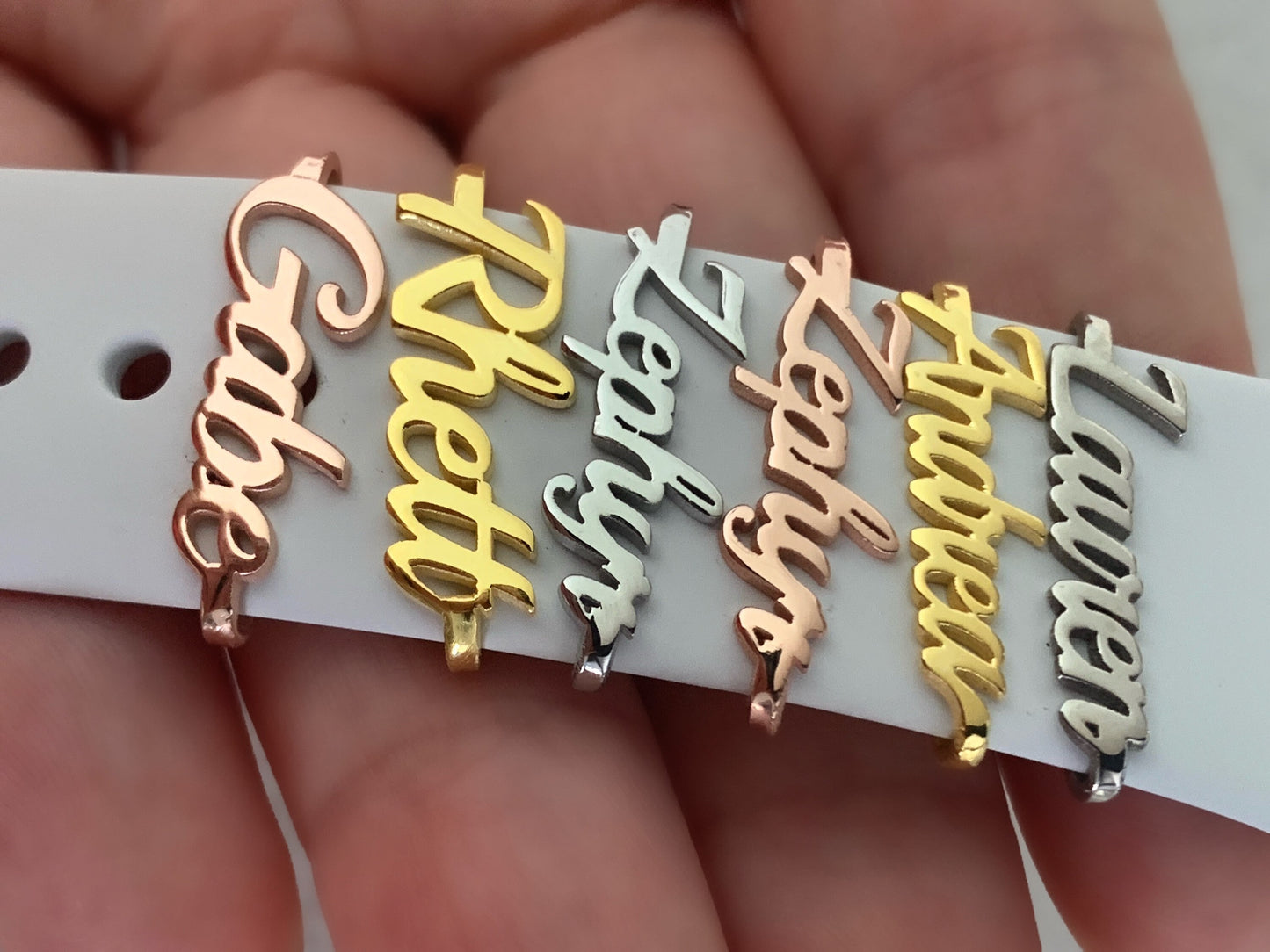 Personalized Apple Watch Band Charm, Watch Name Charm, Customized Tech Watch Accessory, Wearable Tech Jewelry, Personalized Woman Gift, 925