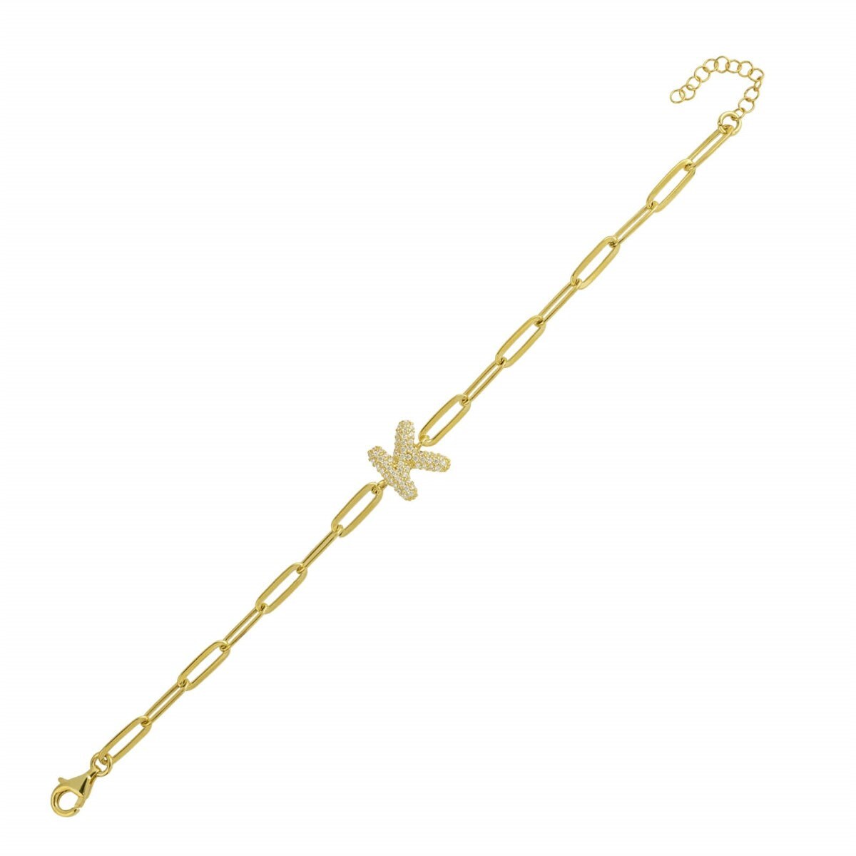 Gold Link Chain Initial Bracelet, Bubble Letter Bracelet, Balloon Diamond Name Bracelet, Trendy Layering Bracelet, Girlfriend Bracelet, 925