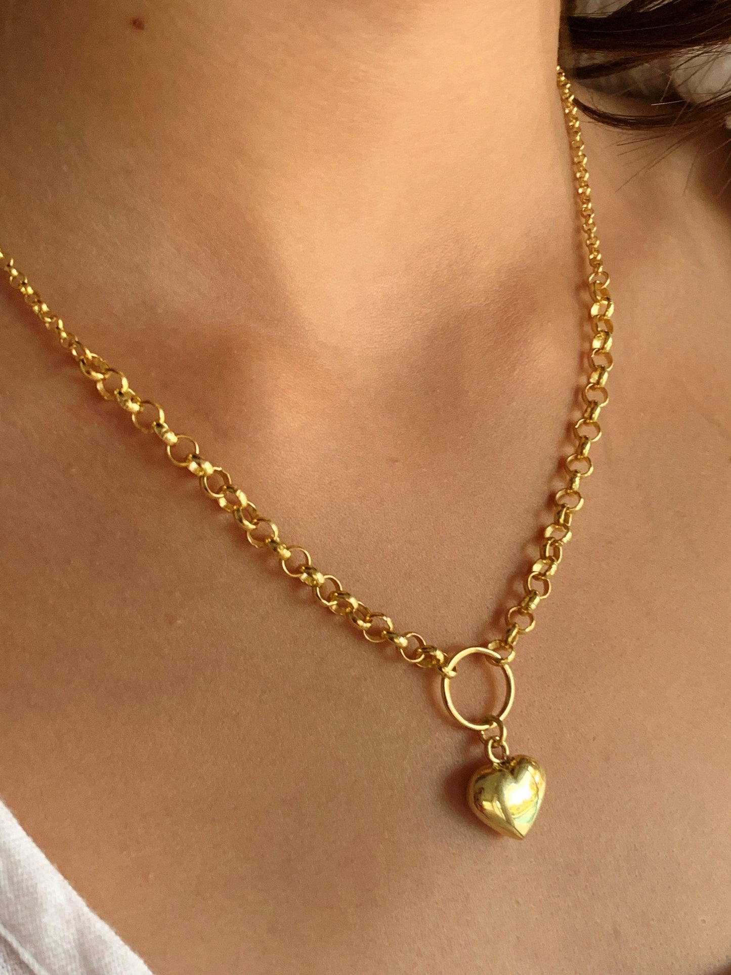 3D Heart Necklace, Puffed Heart Pendant Necklace, Bubble Heart Necklace, Love Necklace, Gift for Her, Heart Jewelry, 925 Sterling Silver