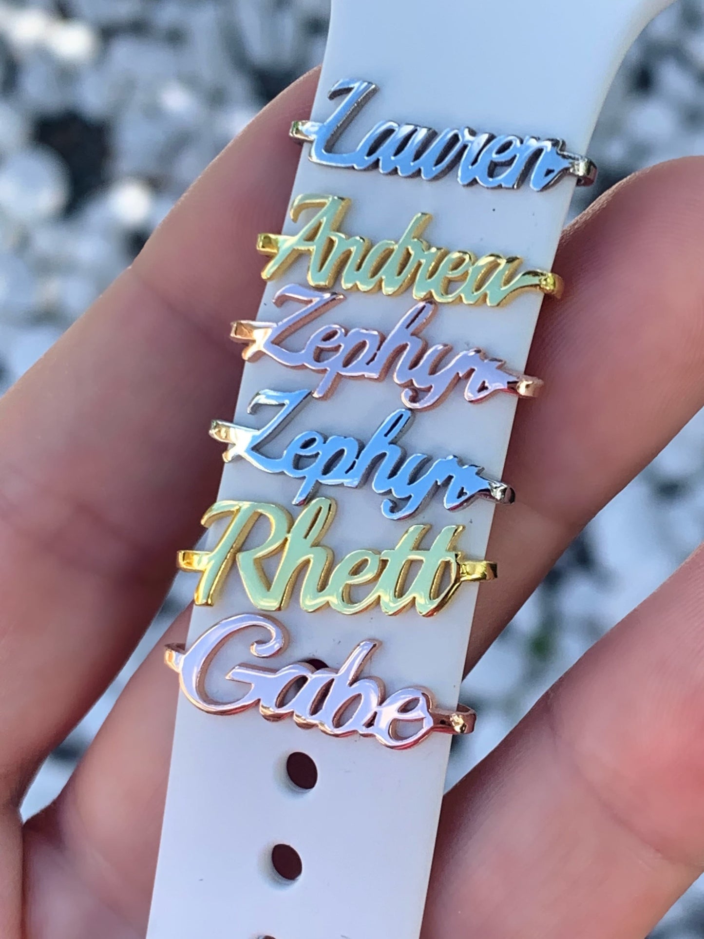 Personalized Apple Watch Band Charm, Watch Name Charm, Customized Tech Watch Accessory, Wearable Tech Jewelry, Personalized Woman Gift, 925