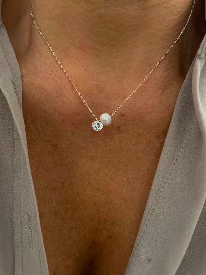 Single Pearl Solitaire Necklace Choker, Pearl Jewelry, Minimal Everyday Necklace, Birthday Gift for her, Bridemaids gifts, 925 Silver