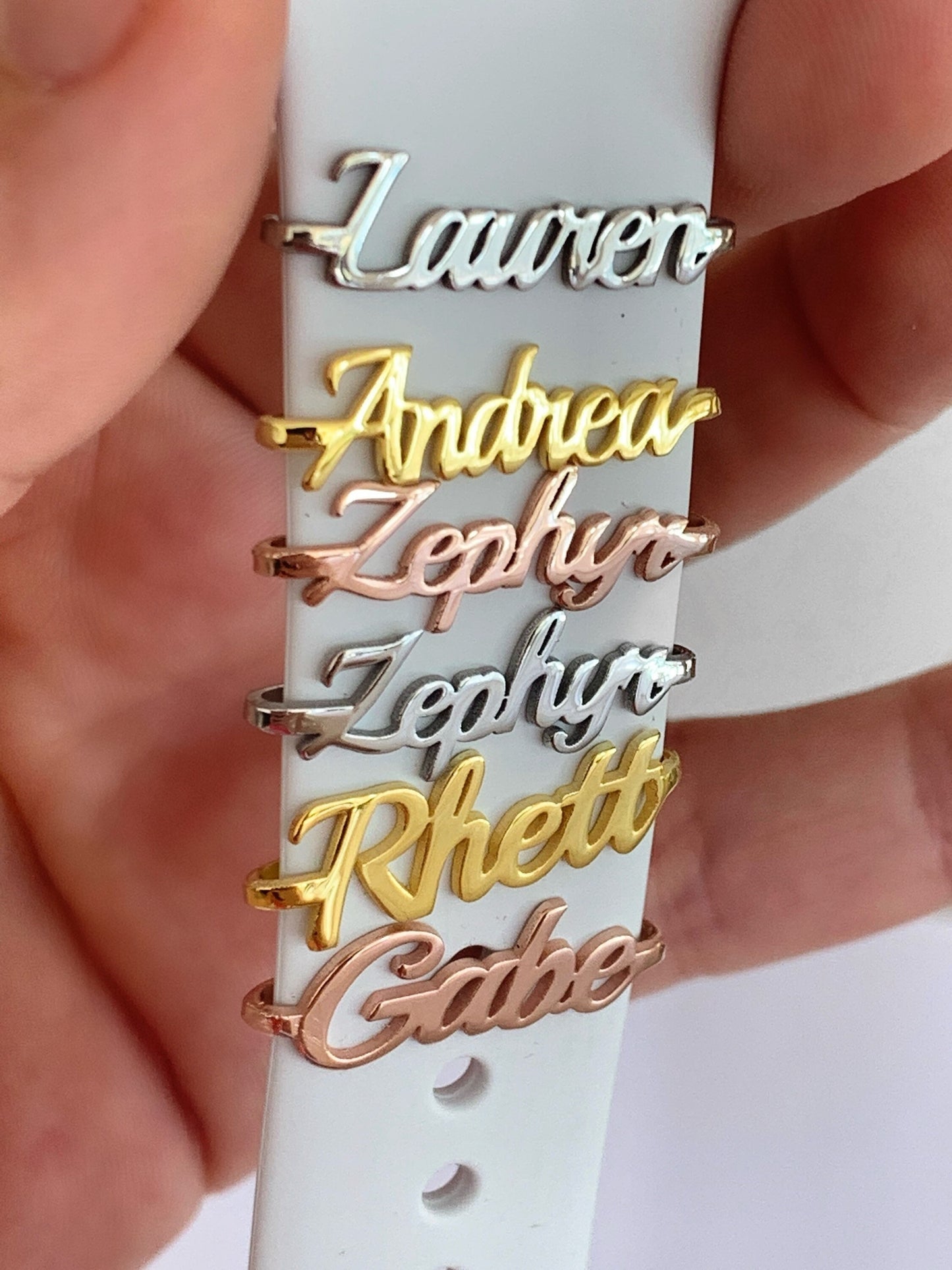 Personalized Apple Watch Band Charm, Watch Name Charm, Customized Tech Watch Accessory, Wearable Tech Jewelry, Personalized Woman Gift, 925