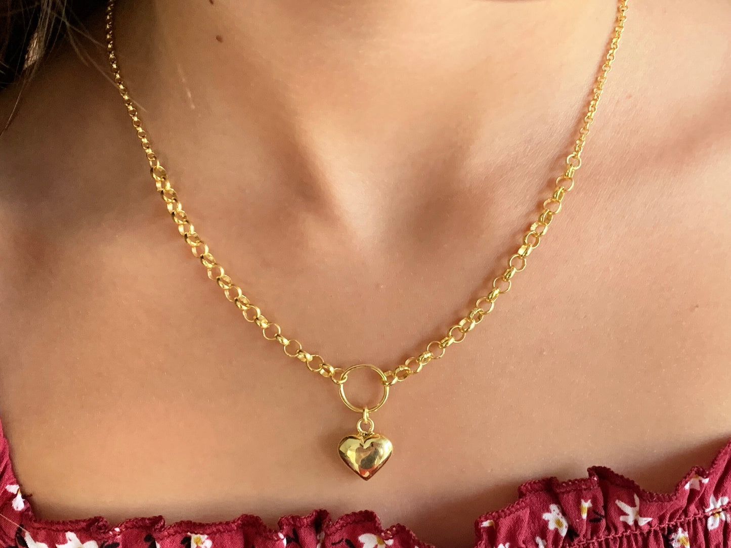 3D Heart Necklace, Puffed Heart Pendant Necklace, Bubble Heart Necklace, Love Necklace, Gift for Her, Heart Jewelry, 925 Sterling Silver