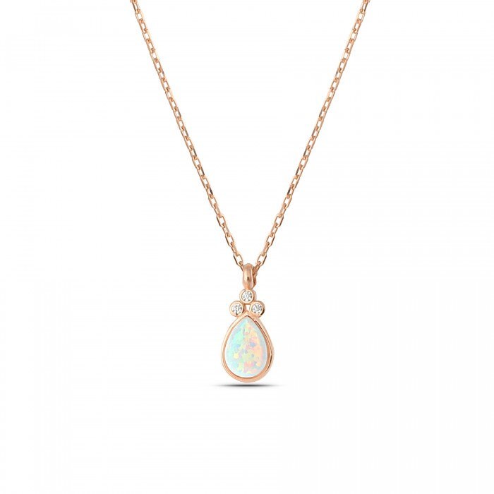 Opal Drop Necklace, Minimalist Opal Necklace, Opalite Necklaces, Opal jewelry, White Opal Pendant, Gift for her, Birthstone Jewelry