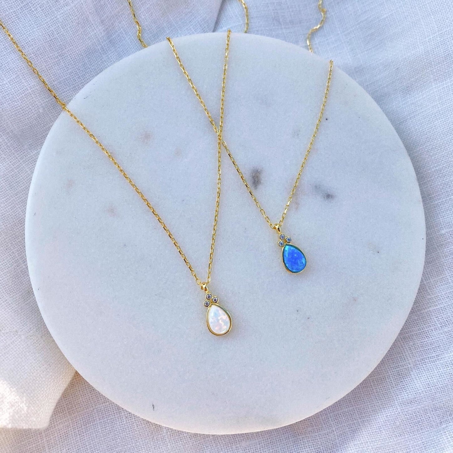 Opal Drop Necklace, Minimalist Opal Necklace, Opalite Necklaces, Opal jewelry, White Opal Pendant, Gift for her, Birthstone Jewelry