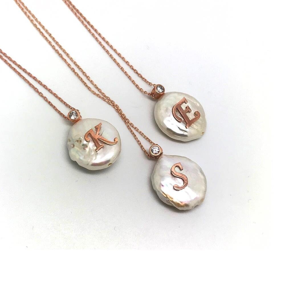 Pearl Necklace, Initial Pearl Necklace, Pearl Letter Necklace, Pearl Name Necklace Choker, Personalized Gifts, Personalized Pearl Jewelry