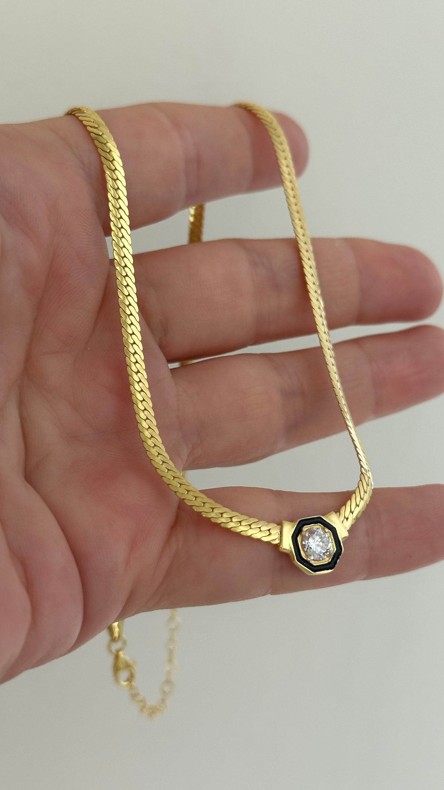 Herringbone Chain Necklace, Snake Necklace Choker, Omega Chain, Mirror Necklace, Flat Necklace, Gift for Her Must Have Layering Necklace