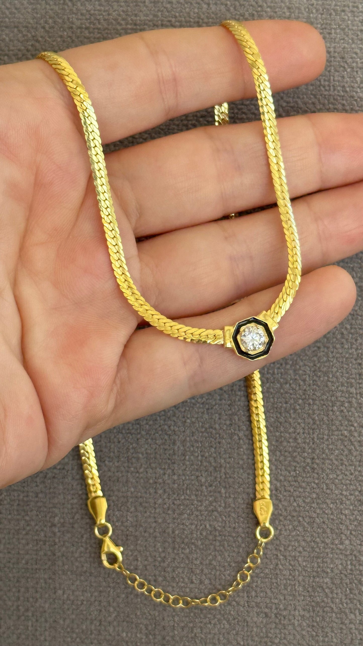 Herringbone Chain Necklace, Snake Necklace Choker, Omega Chain, Mirror Necklace, Flat Necklace, Gift for Her Must Have Layering Necklace