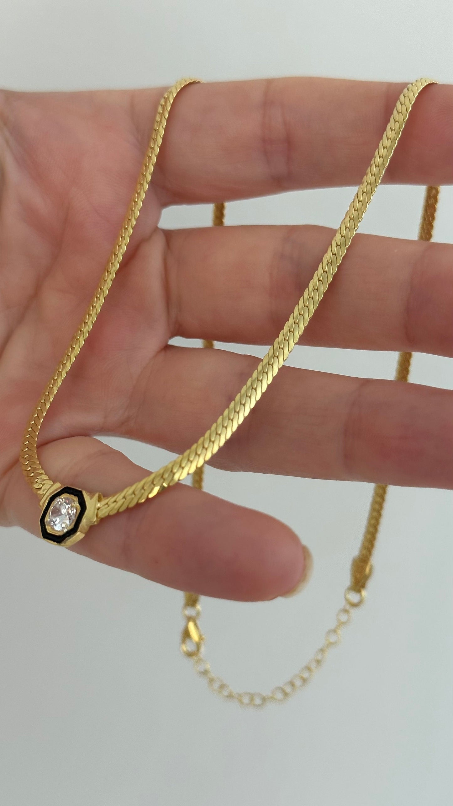 Herringbone Chain Necklace, Snake Necklace Choker, Omega Chain, Mirror Necklace, Flat Necklace, Gift for Her Must Have Layering Necklace