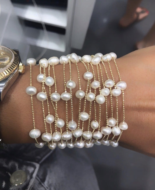 Natural Pearl Bracelet, Pearl Beaded Bracelet, Layering Bracelet, Simple Pearl Bracelet, Minimalist Bracelet, Gift for Her, Bridesmaid Gift