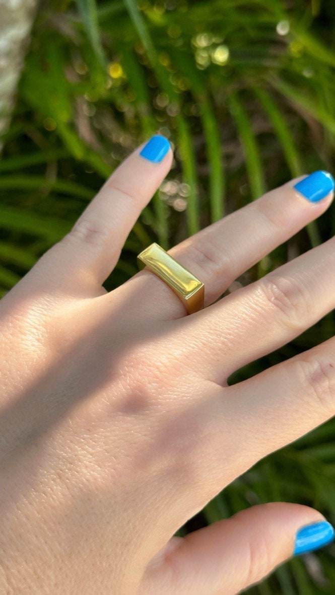 Thick Wide Ring Gold, Solid Silver Band Ring for Women, Simple Ring, Minimalist Ring, Stackable Ring, Everyday Ring, Christmas Gift for Her