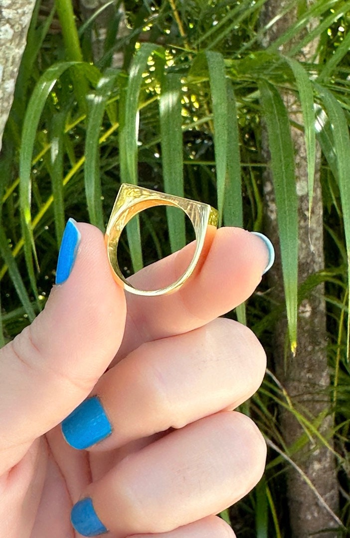 Thick Wide Ring Gold, Solid Silver Band Ring for Women, Simple Ring, Minimalist Ring, Stackable Ring, Everyday Ring, Christmas Gift for Her