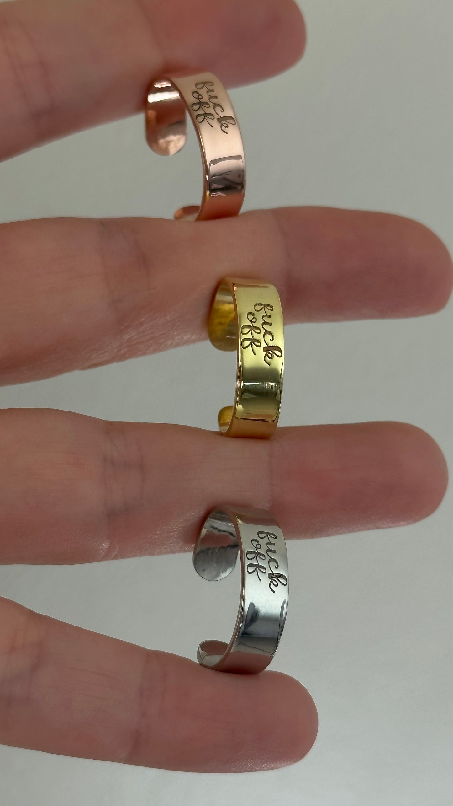 Fuck Off Ring, Adjustable Fuck Off Ring, Fuck Off Band Ring, Personalized Gold Band Ring, Personalized Gifts, 925 Sterling Silver Ring