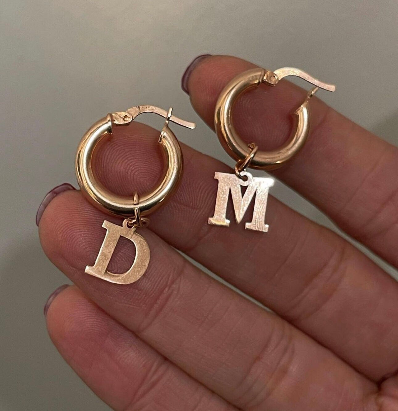 Initial Earring, Initial Hoop Earrings, Letter Hoop Earring, Huggie Earrings, Personalized Earring, Custom Hoops, Gift for her