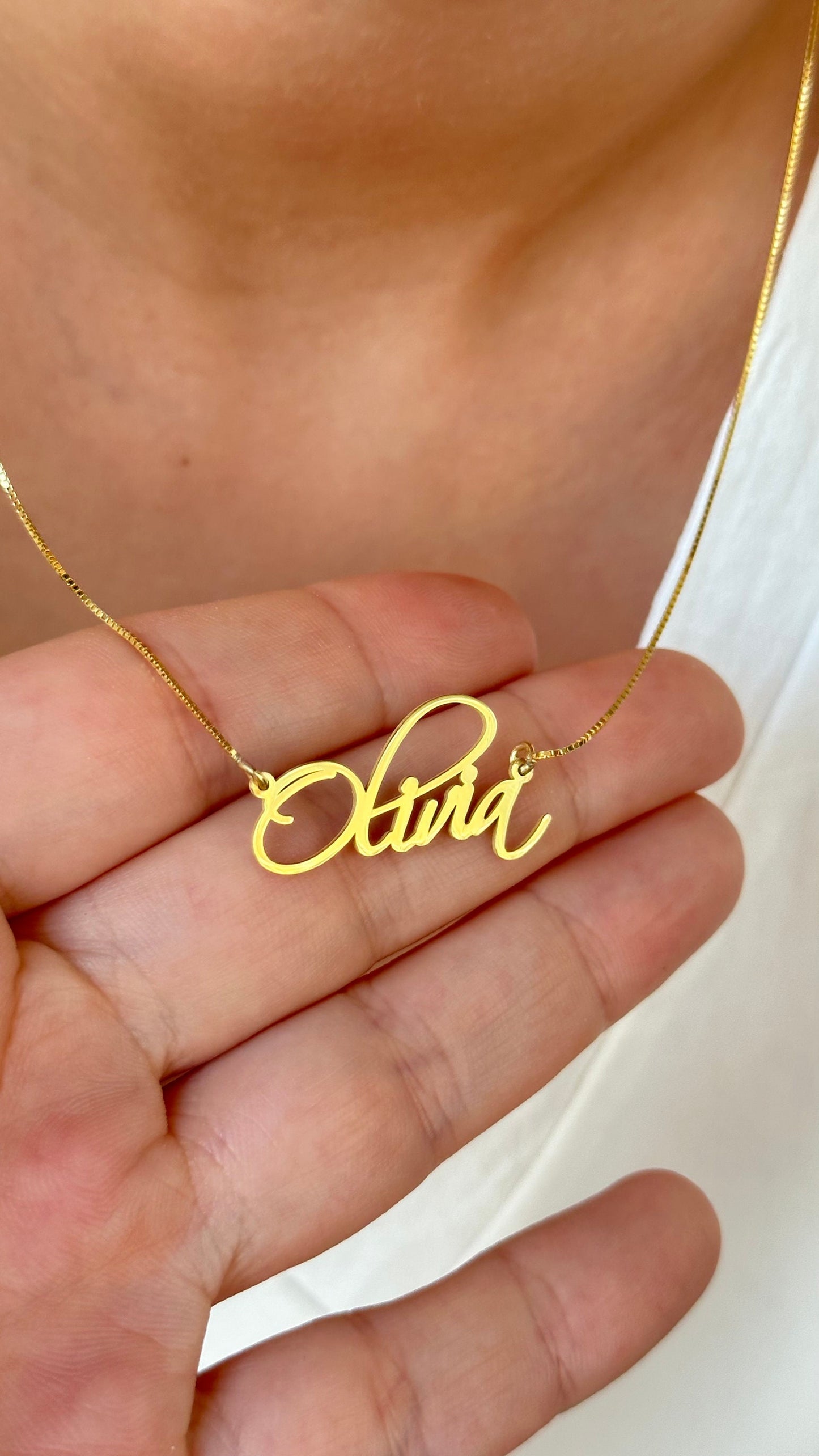 Signature Name Necklace, Gold Nameplate, Custom Name Necklace, Personalized Necklace, Handwriting Necklace, Personalize gifts, Name Jewelry