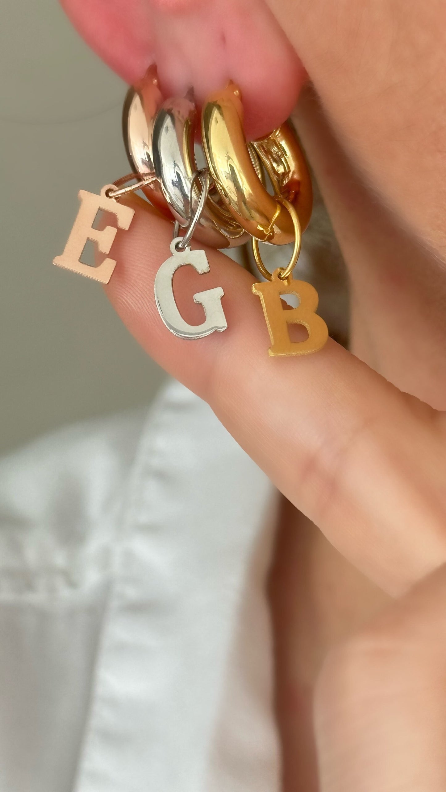 Initial Earring, Initial Hoop Earrings, Letter Hoop Earring, Huggie Earrings, Personalized Earring, Custom Hoops, Gift for her