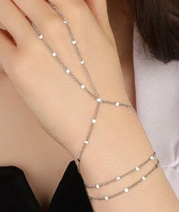 Hand Chain Bracelet, Chain Bracelet 925 Silver, Slave Bracelet, Finger bracelet, Back Hand Bracelet, Adjustable Bracelet, Finger Bracelet