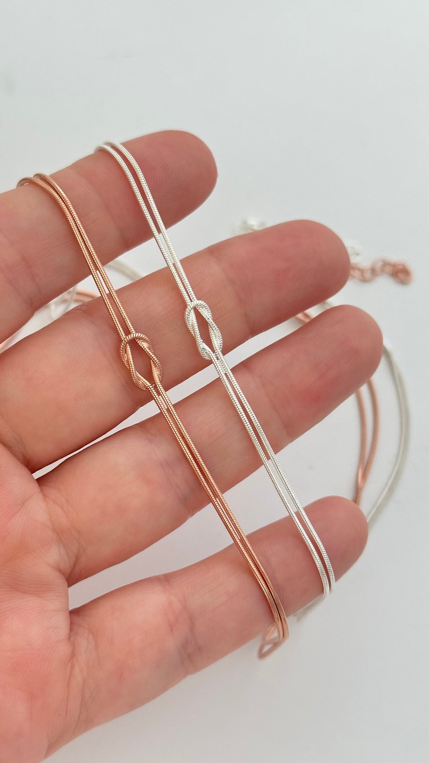Love Knot Necklace, Double Chain Knot Necklace, Knot Choker, Everyday Minimalist Necklace, Endless Knot, Christmas Gift for her, Bridal Gift