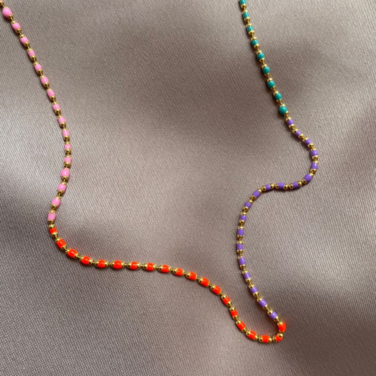Enamel Necklace, Enamel Chain, Rainbow Necklace, Neon Chain Necklace, Colorful Necklace, Layering Chain, Gift for her, Enamel Jewelry