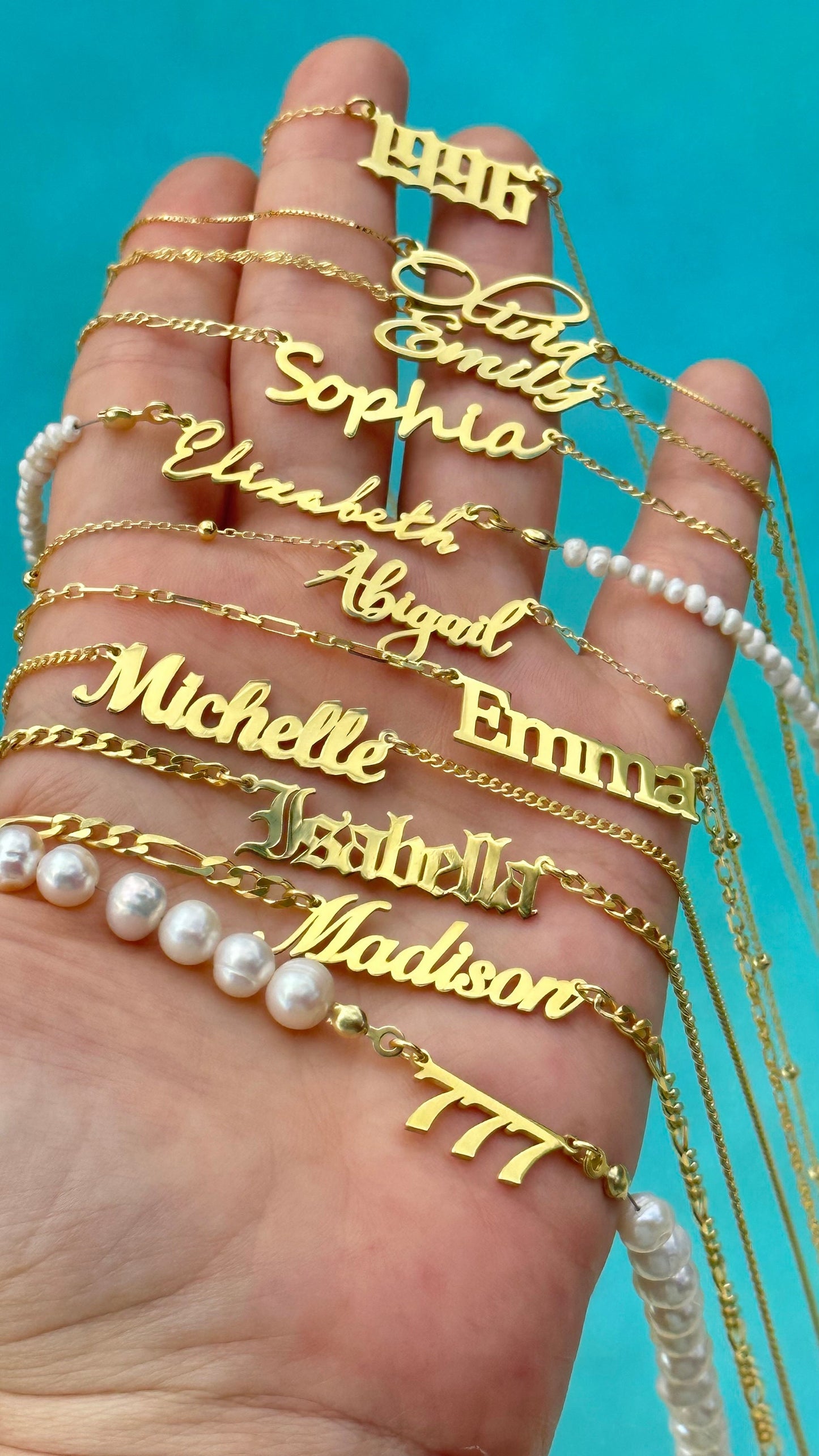 Angel Number Necklace, 777 Necklace, Pearl Angel Numbers Necklace, Personalized Gift, Lucky Number, Gift for Her, Pearl Jewelry, 925 Silver