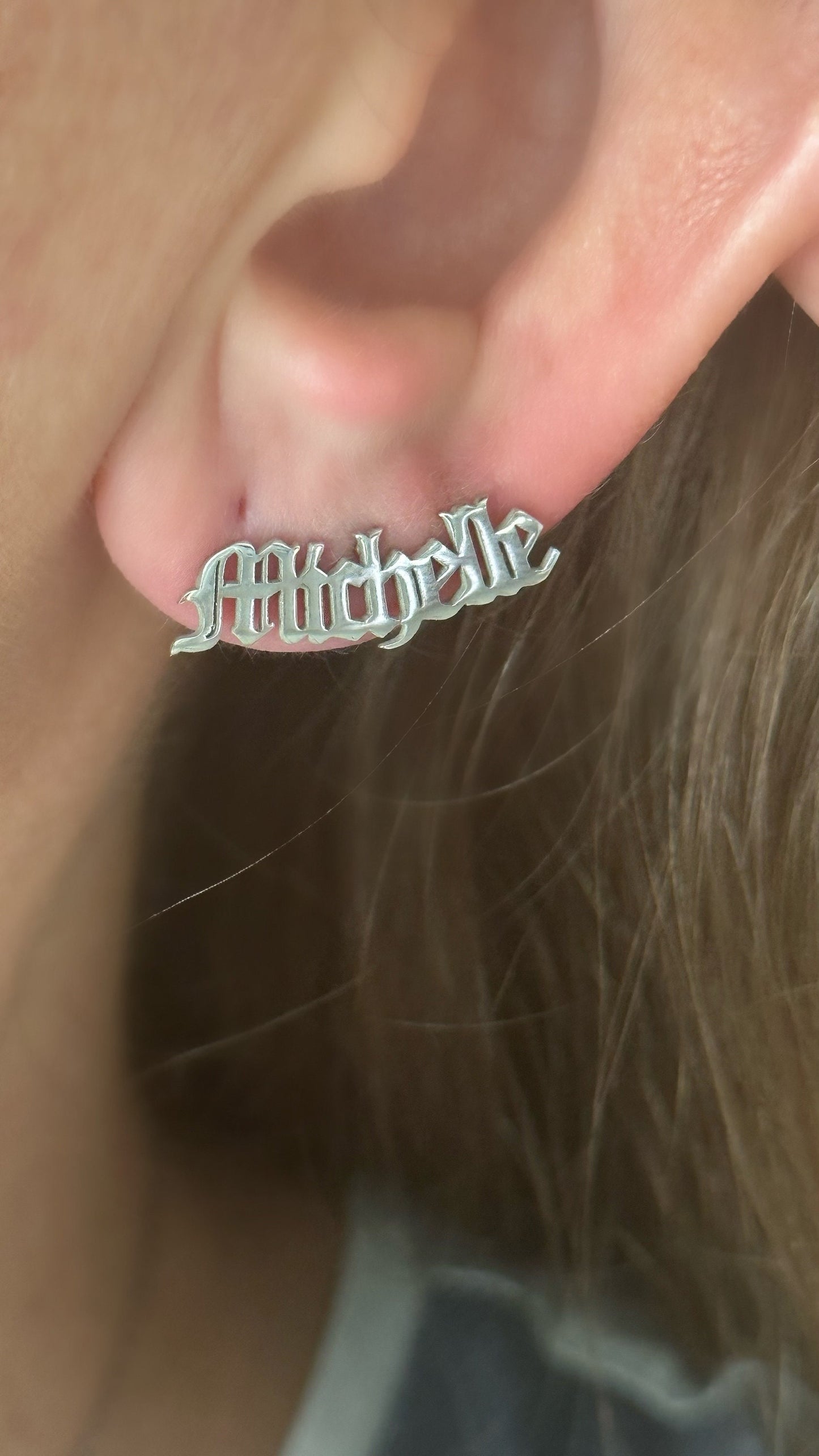 Name  Earring Stud, Custom Name Earrings, Personalized Earrings Silver, Stud Earrings, Name Earrings Gold, Customized Gift for Her