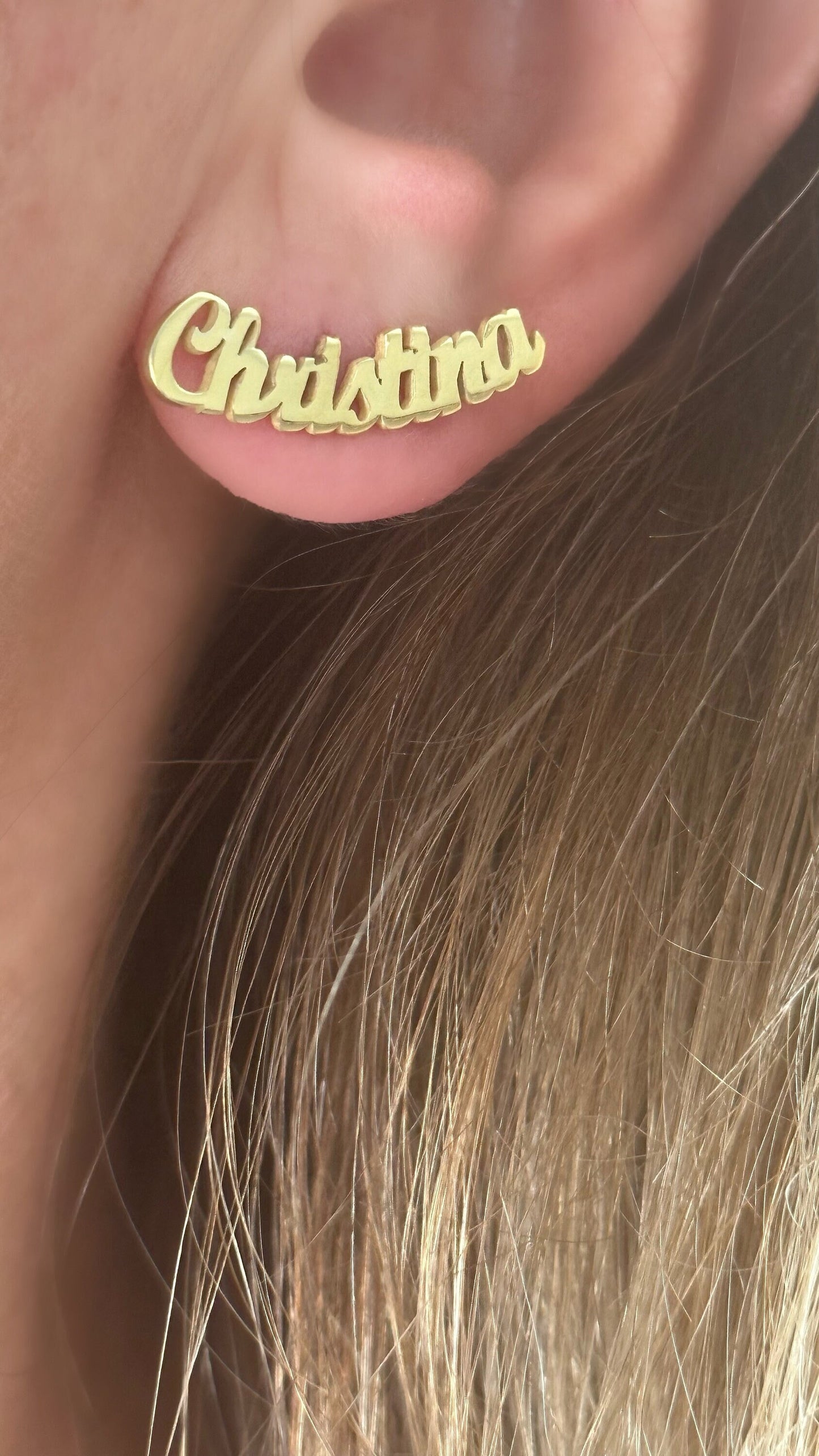 Name  Earring Stud, Custom Name Earrings, Personalized Earrings Silver, Stud Earrings, Name Earrings Gold, Customized Gift for Her