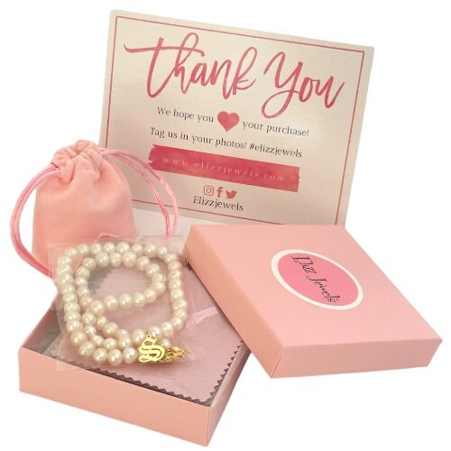 Personalized Initial Pearl Necklace, Old English Initial Necklace, Custom Pearl Necklace, Personalized Gifts, Initial Jewelry, 925  Silver