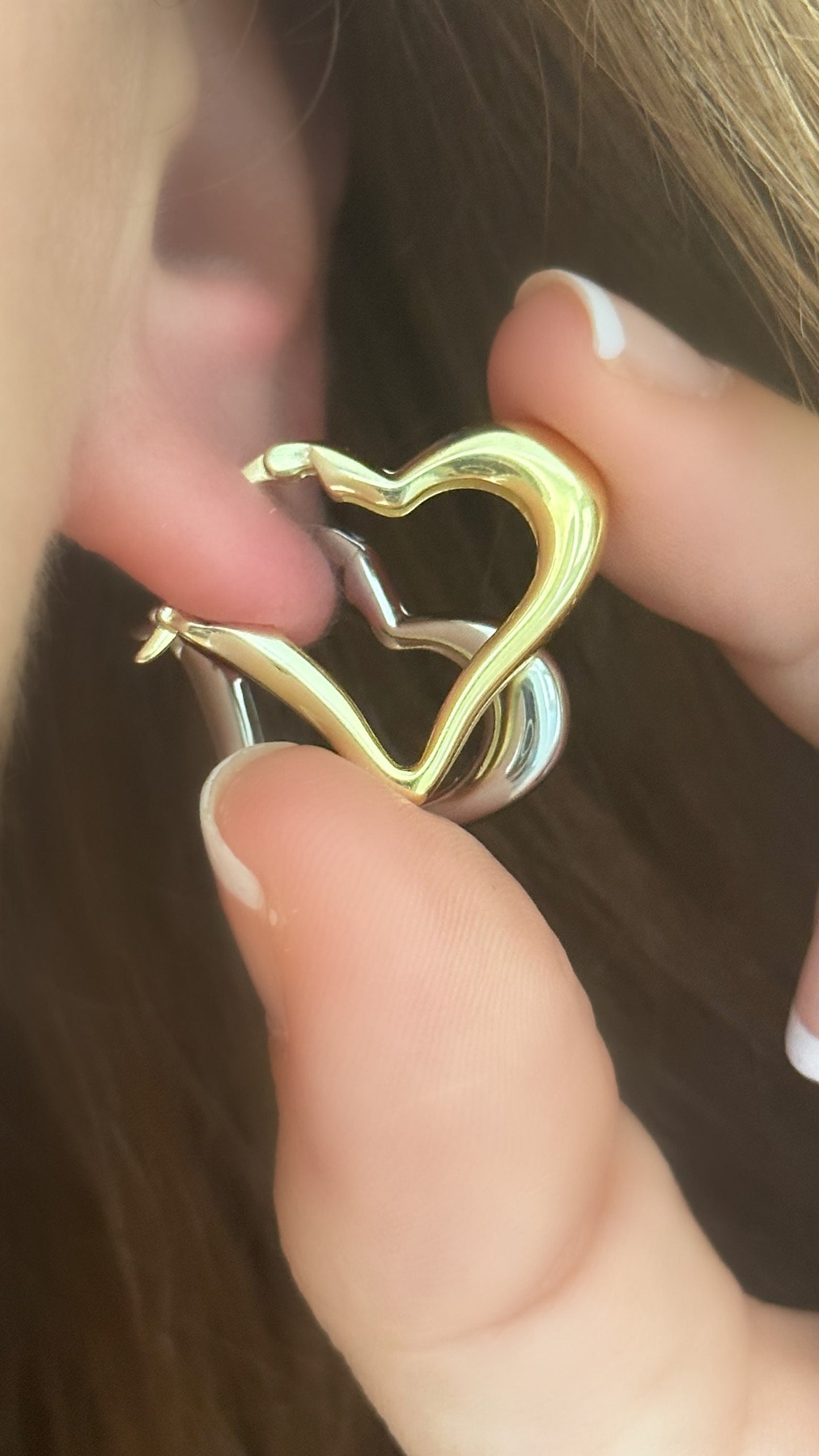 Heart Hoop Earrings, Heart Shaped Earrings, Gold Heart Hoops, Minimal Hoop Earrings, Unique Huggie Hoop Earring, Heart Jewelry Gift For Her
