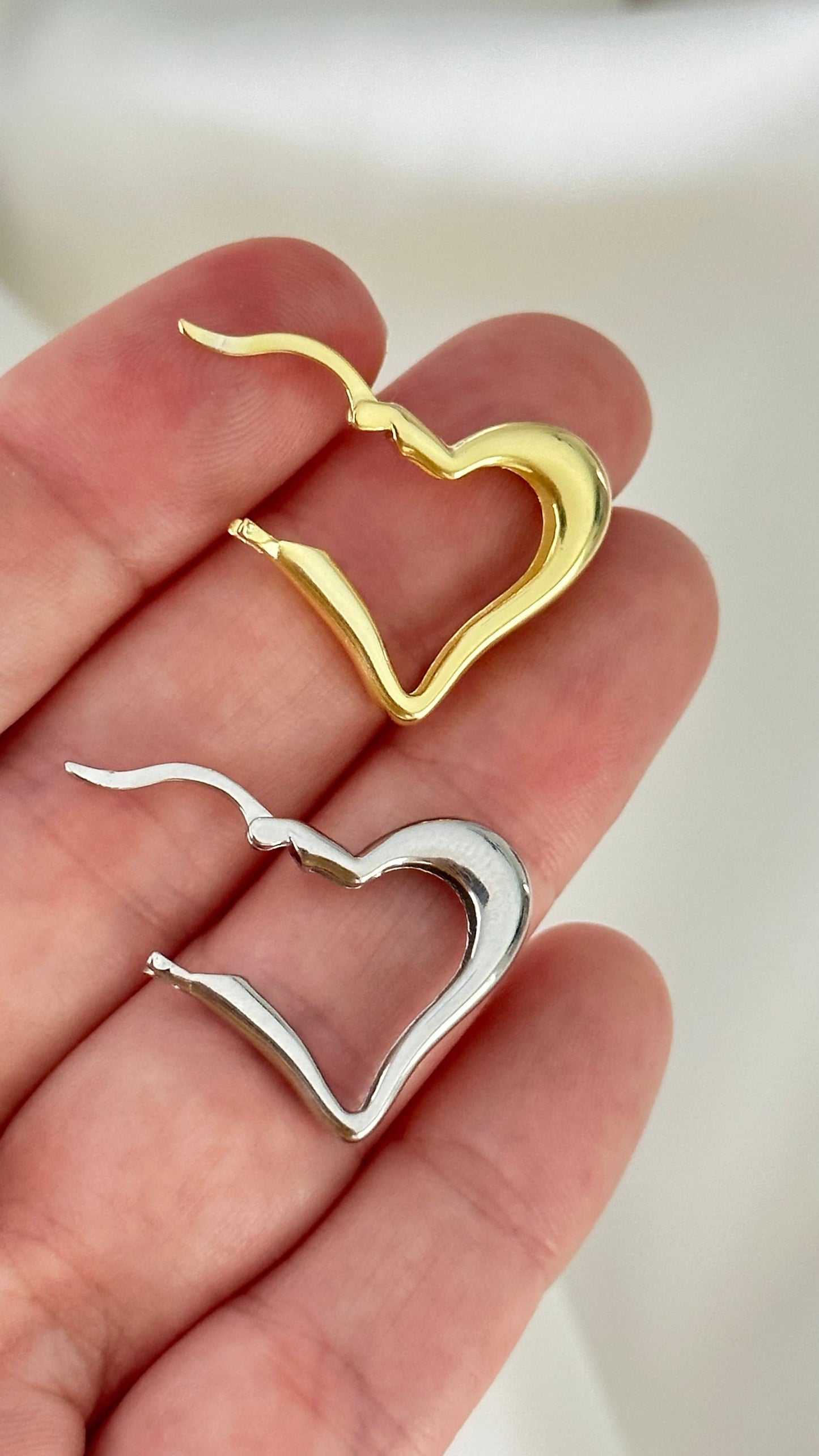 Heart Hoop Earrings, Heart Shaped Earrings, Gold Heart Hoops, Minimal Hoop Earrings, Unique Huggie Hoop Earring, Heart Jewelry Gift For Her
