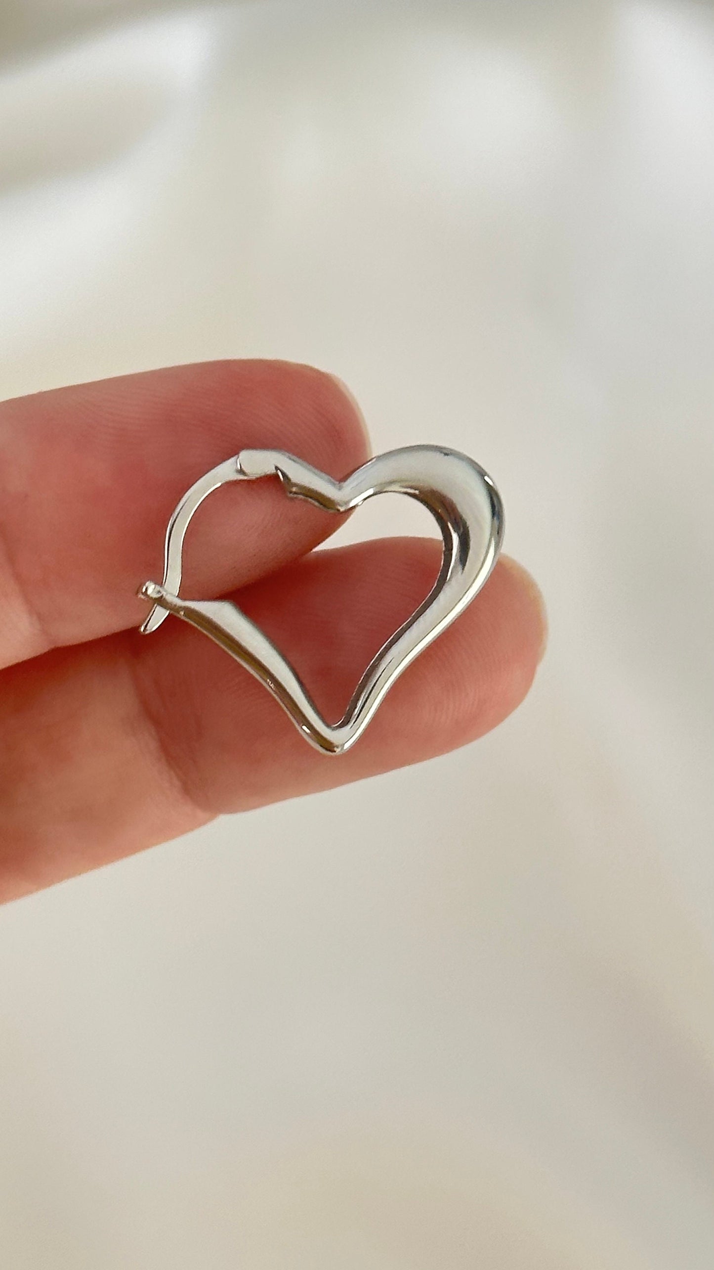 Heart Hoop Earrings, Heart Shaped Earrings, Gold Heart Hoops, Minimal Hoop Earrings, Unique Huggie Hoop Earring, Heart Jewelry Gift For Her