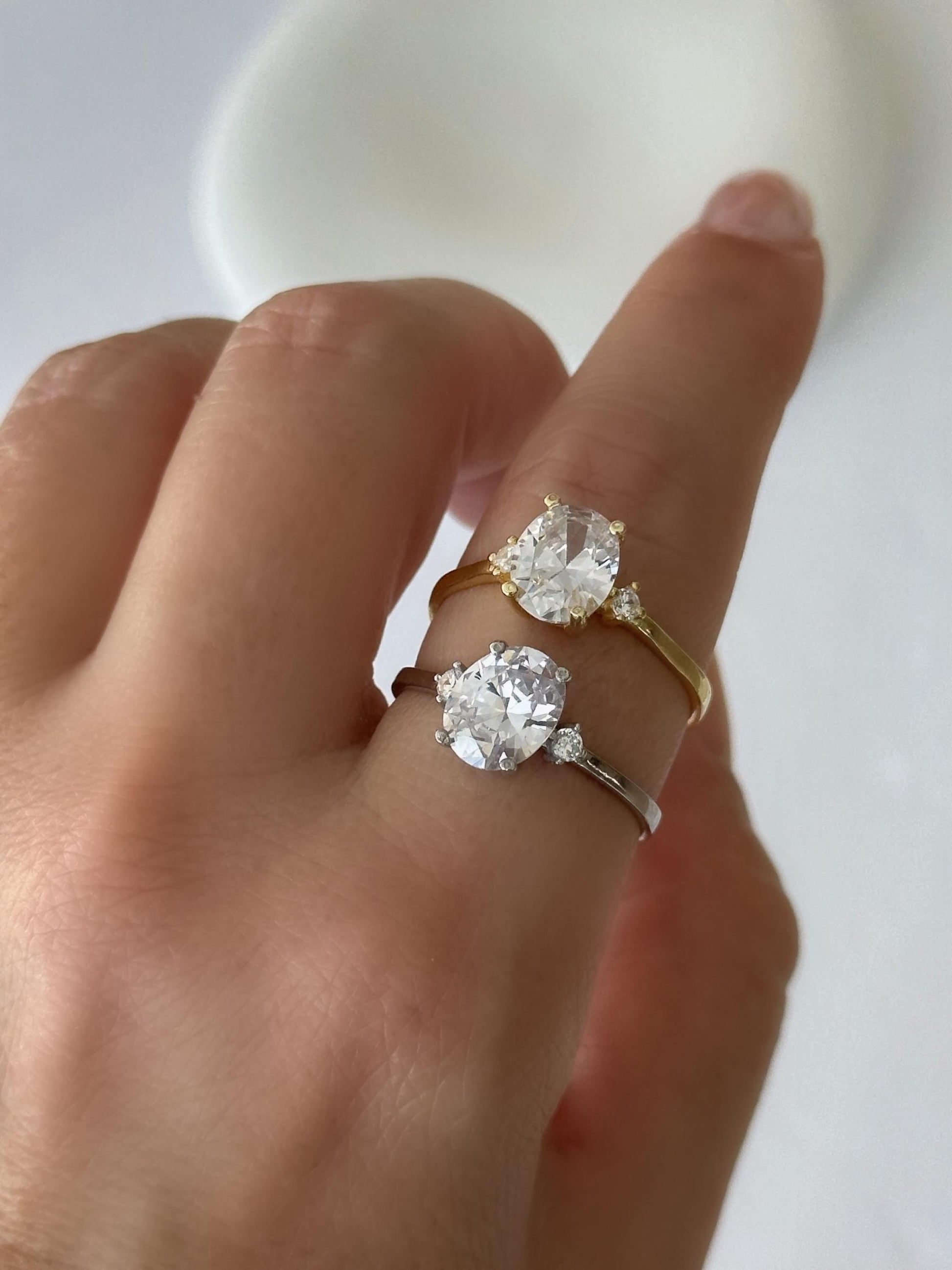 Adjustable Ring Women, Big Diamond Ring, 14k Stackable Gold Ring, Stacking Rings Gemstone Ring, Silver Ring, Gift for Her, Handmade Jewelry
