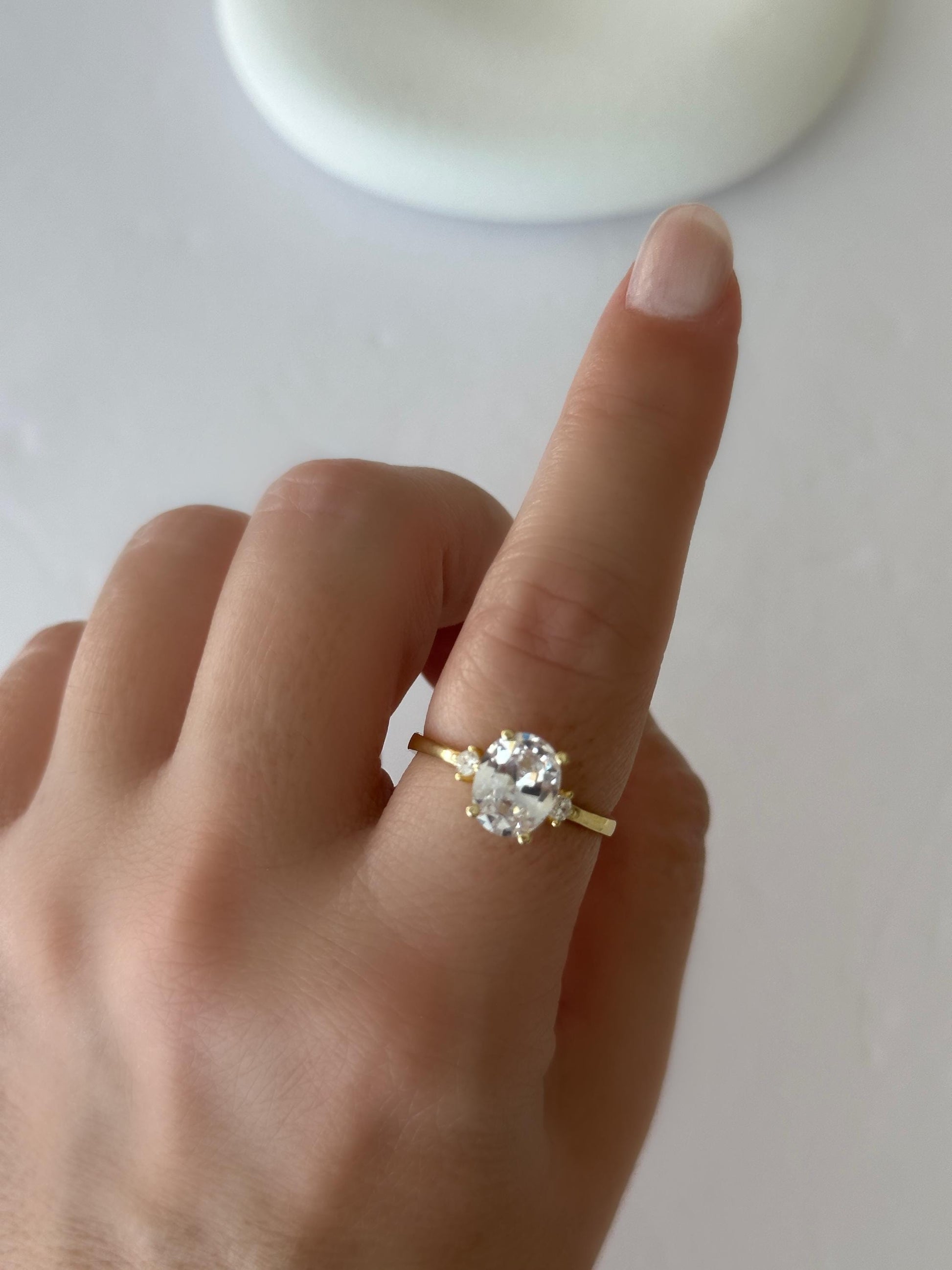 Adjustable Diamond Baguette Ring: CZ Gemstone, Sterling Silver Statement Jewelry Stackable Rings  Women