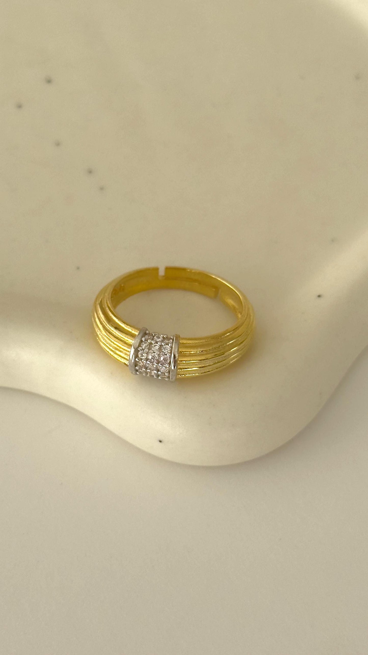 Adjustable Diamond Rings Women, 14k Gold Ring, Two Tone Ring, Diamond Stacking Ring, Crystal Ring, Gemstone Ring, Sterling Silver Ring, Gift for Her