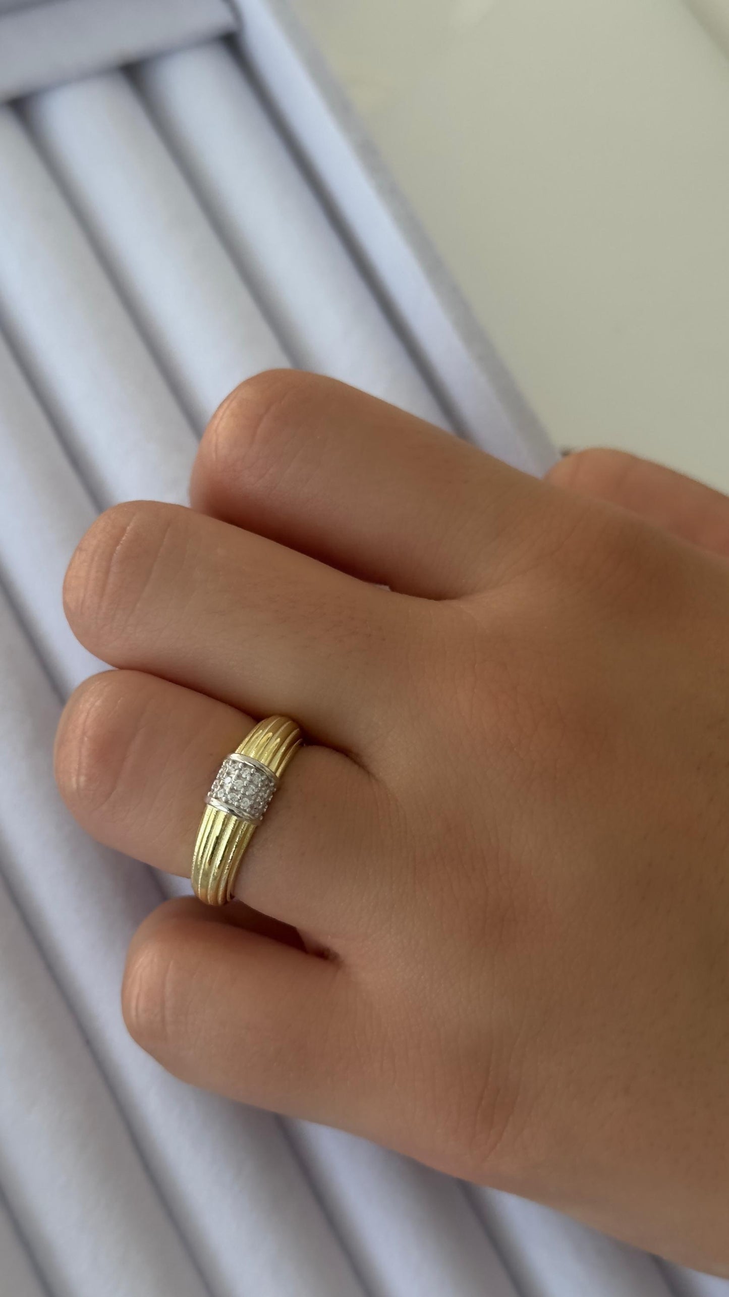 Handmade adjustable diamond ring in solid 925 Sterling Silver with 14K Gold, Rose Gold, or Rhodium plating. Features a sparkling cubic zirconia gemstone. Perfect jewelry gift for birthdays, anniversaries, bridesmaids, Mother‚Äôs Day, or everyday wear.