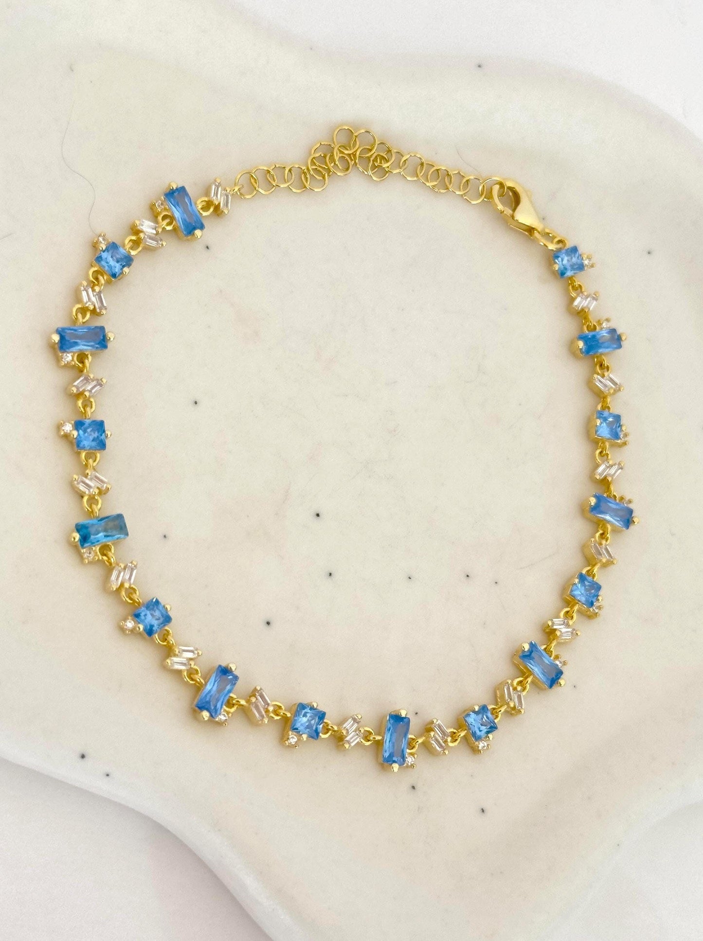 Aquamarine Bracelet, Blue Diamond Bracelet, Birthstone Bracelet, Aquamarine Jewelry, 14k Gold Bracelet, Gift for Her, Gifts for Women