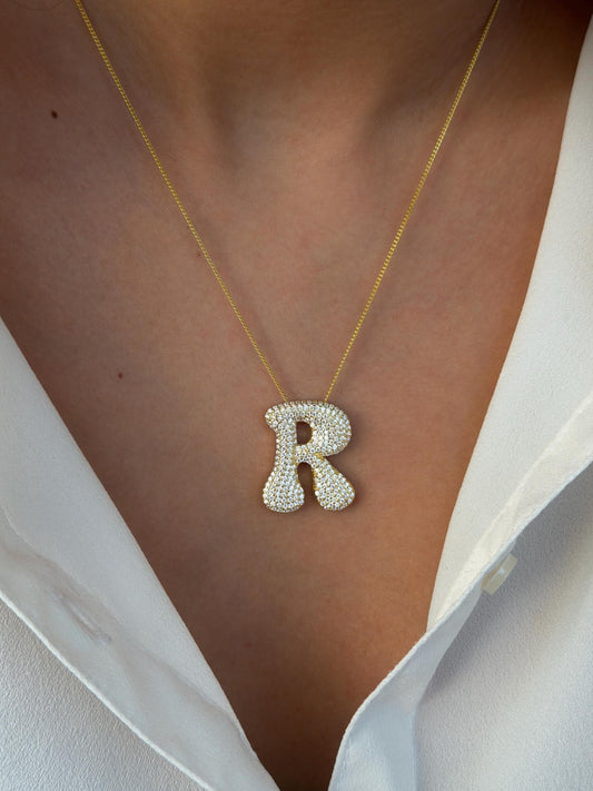Trendy Jumbo Bubble Letter Necklace by Shineliz