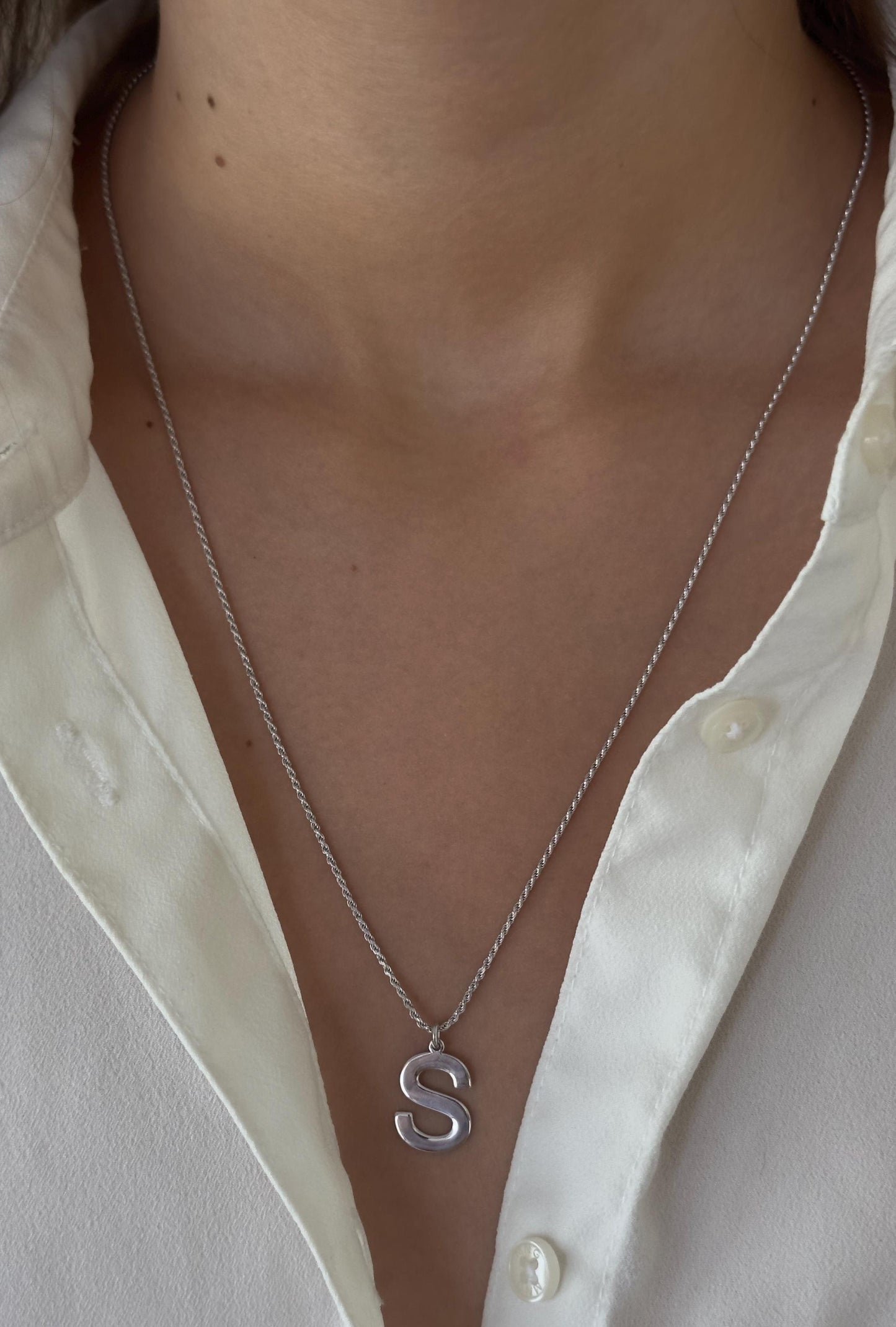 CZ Diamond Initial Necklace: 14k Gold Plated Sterling Silver Personalized Jewelry  Men Women