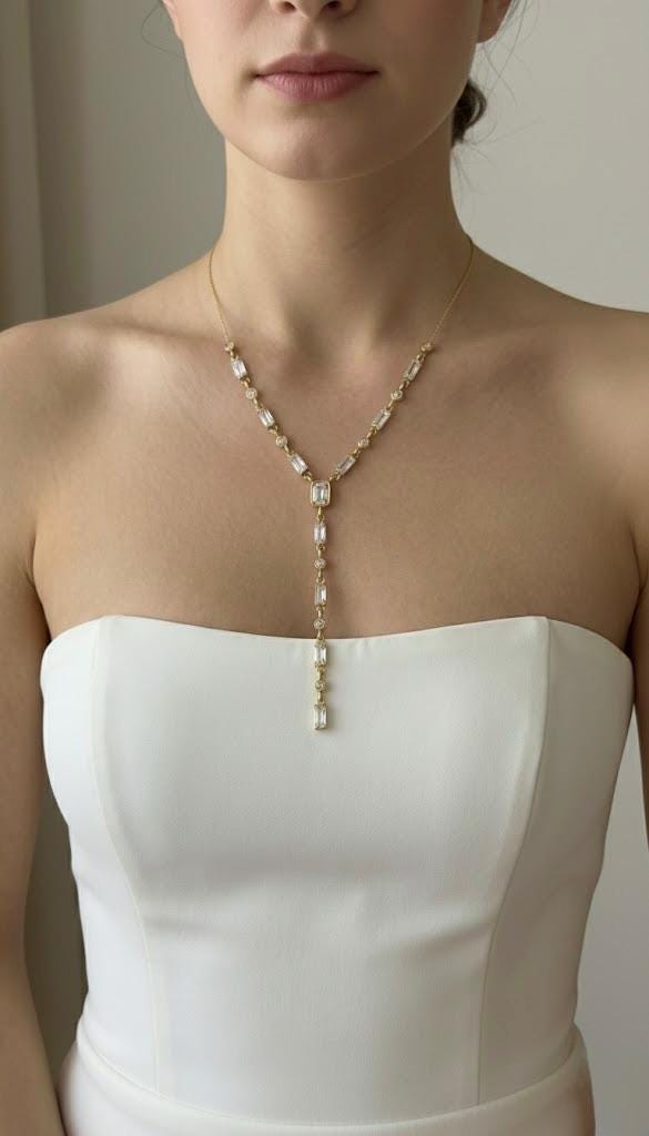 Y drop necklace gift for bridesmaids