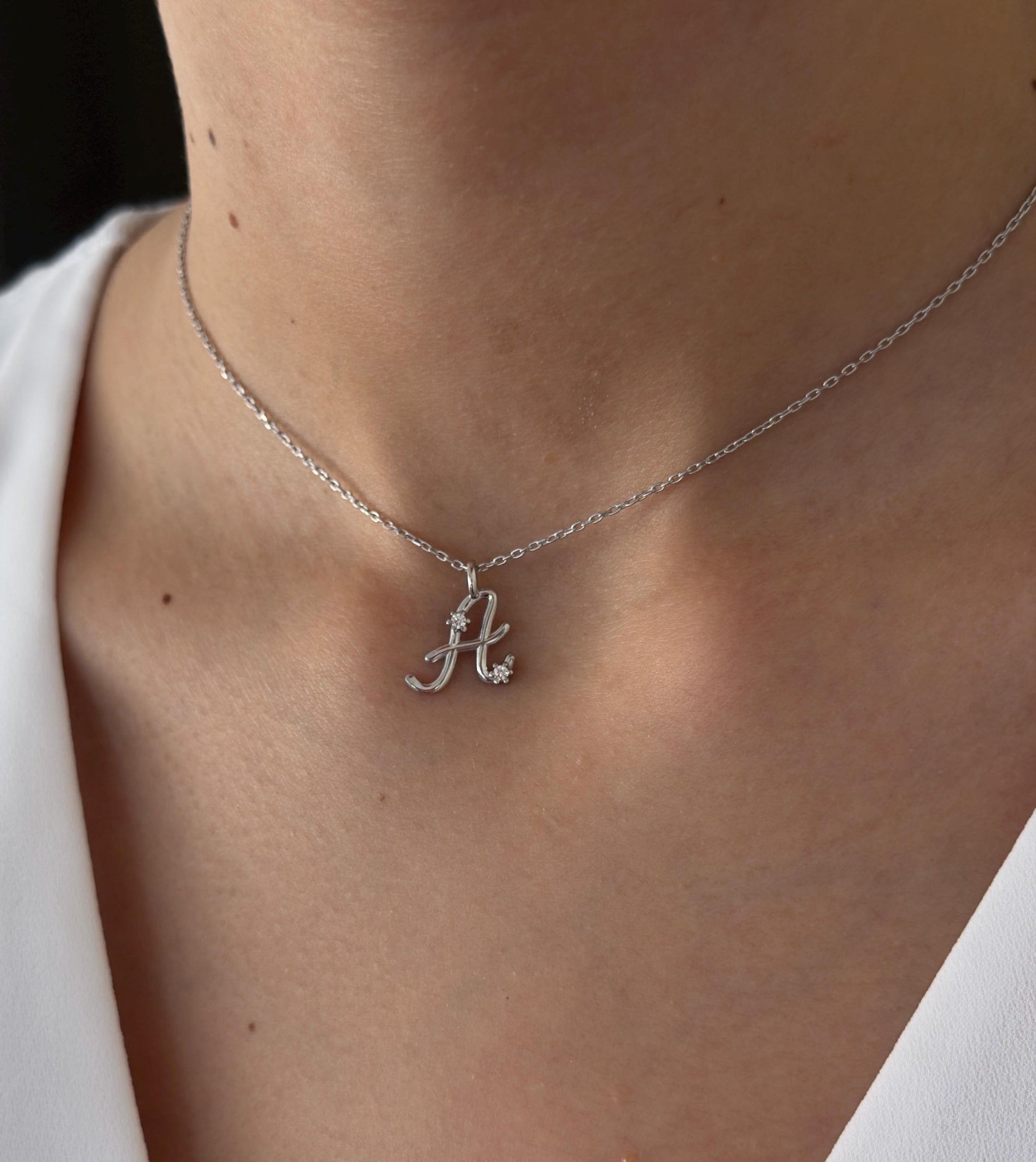 Initial necklace gift for her