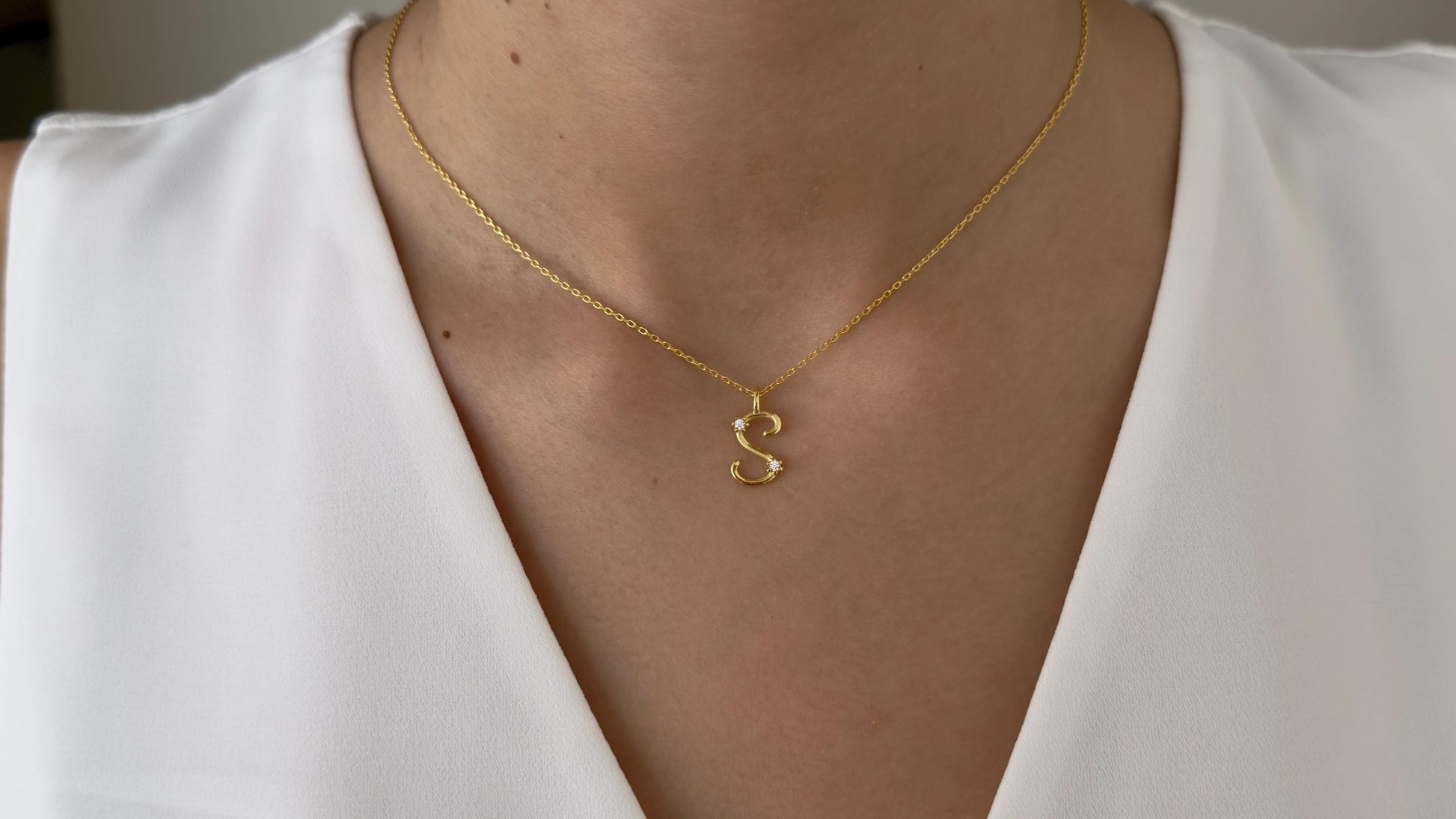 Minimalist initial necklace everyday jewelry