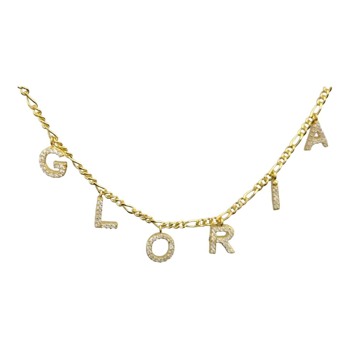 Custom Diamond Name Necklace: CZ Gemstone Letter Initial Pendant Sterling Silver Personalized Jewelry Gifts