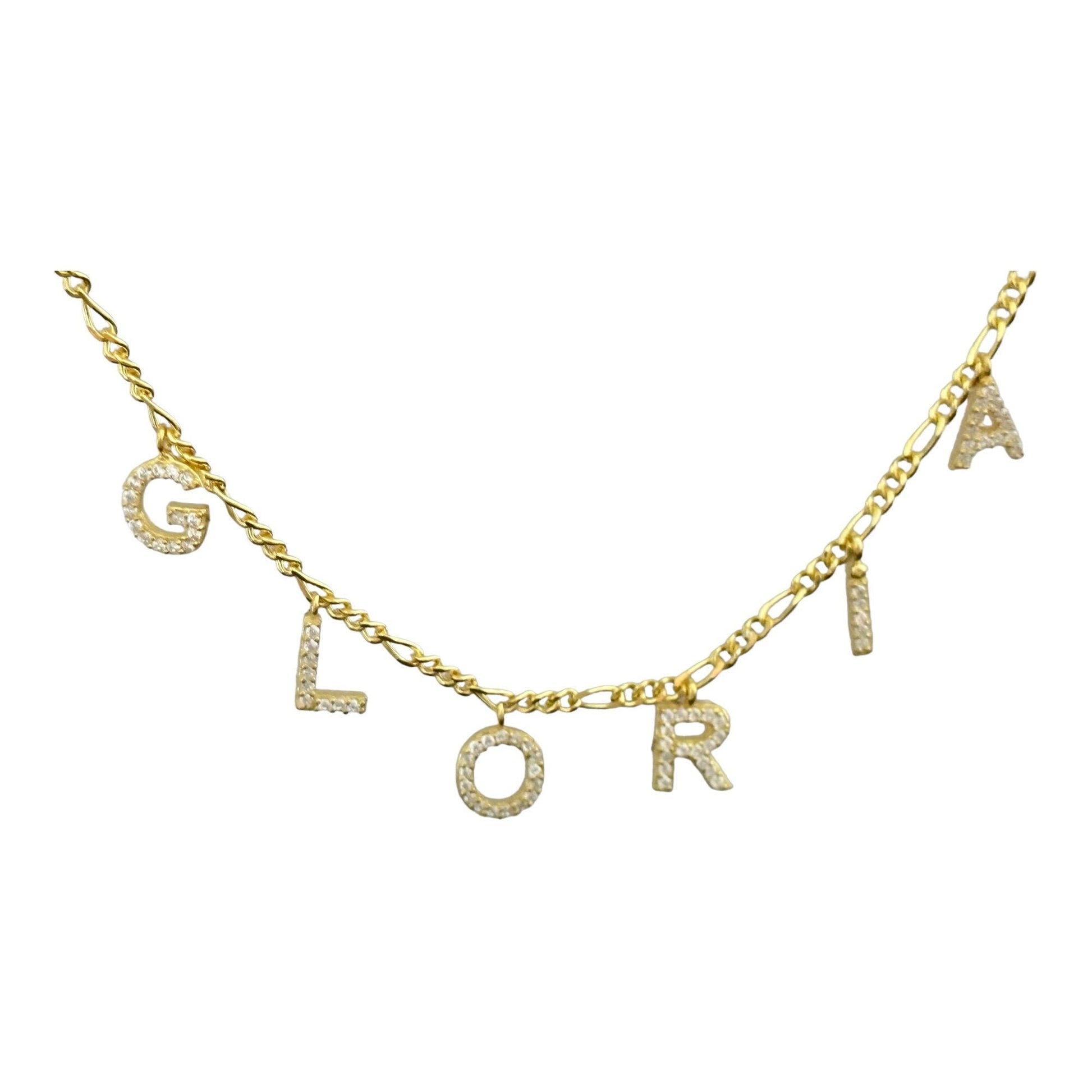 Custom Diamond Name Necklace: CZ Gemstone Letter Initial Pendant Sterling Silver Personalized Jewelry Gifts